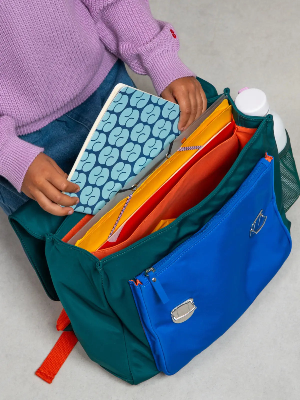 Le cartable Vert et bleu