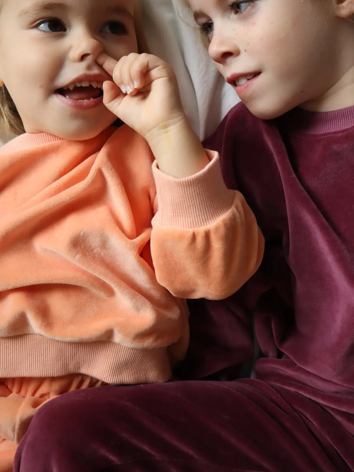 Le pyjama velours Pêche