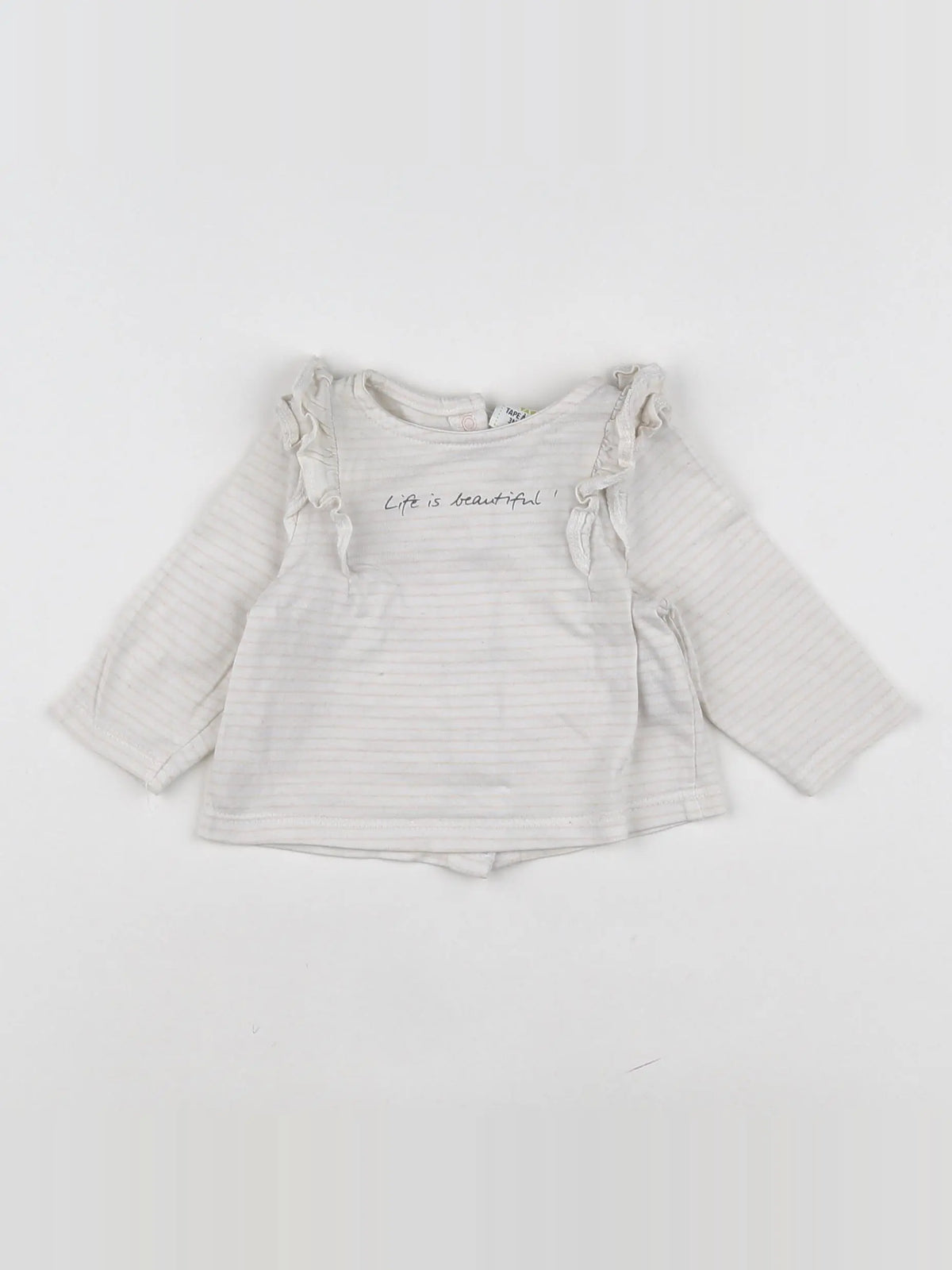 Tape à l'oeil - tee-shirt blanc, rose - 3 mois