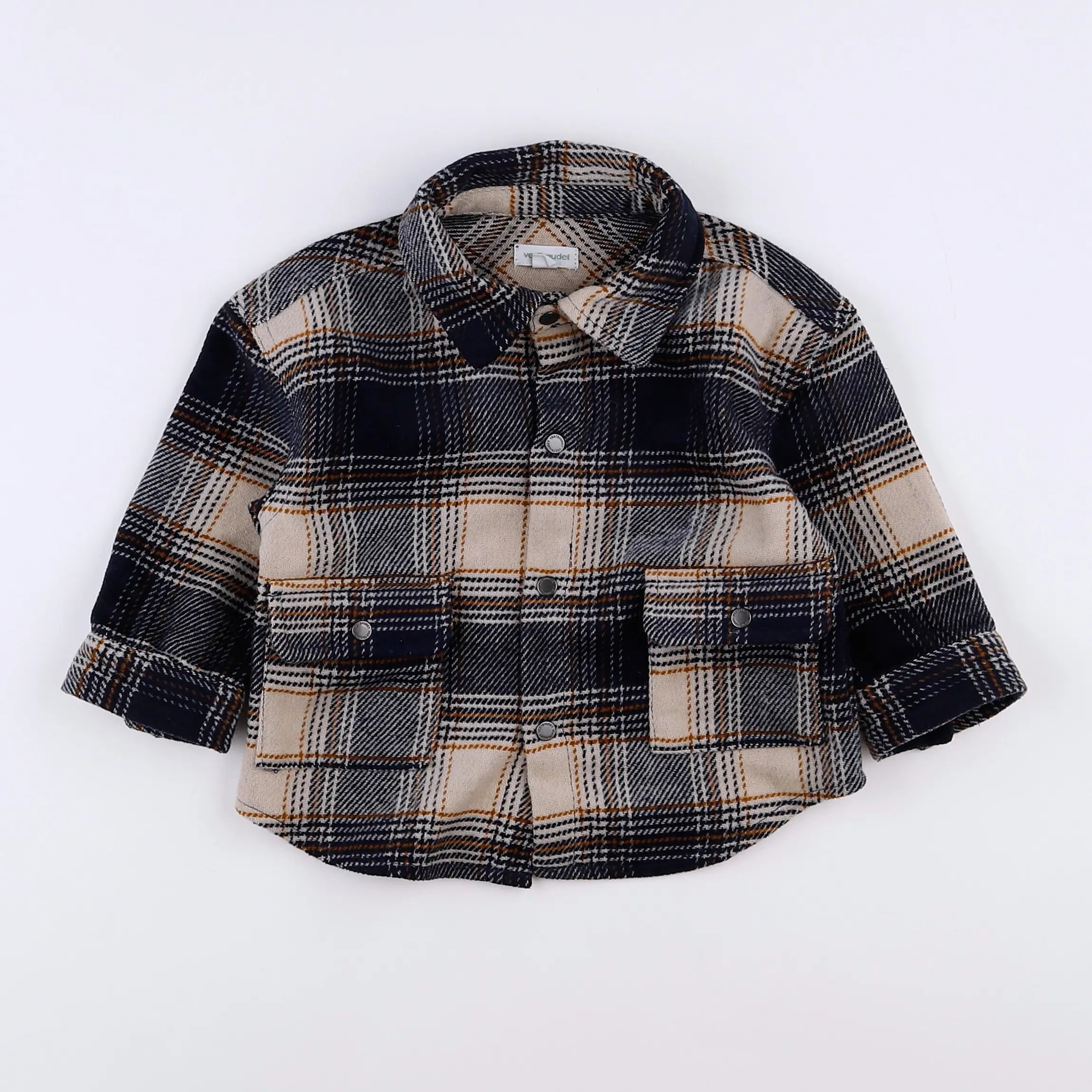 Vertbaudet - chemise noir, beige - 9 mois