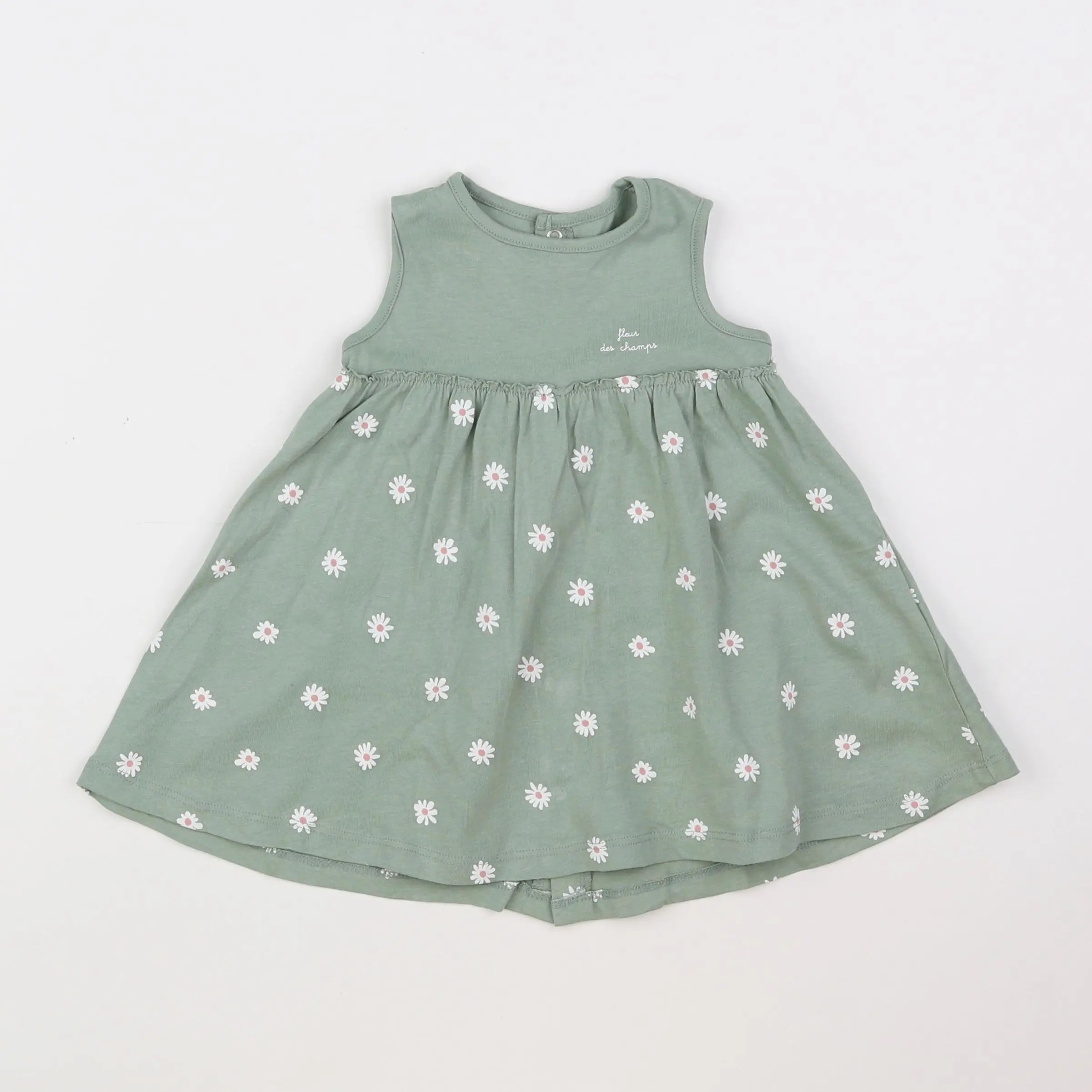 Vertbaudet - robe vert - 9 mois