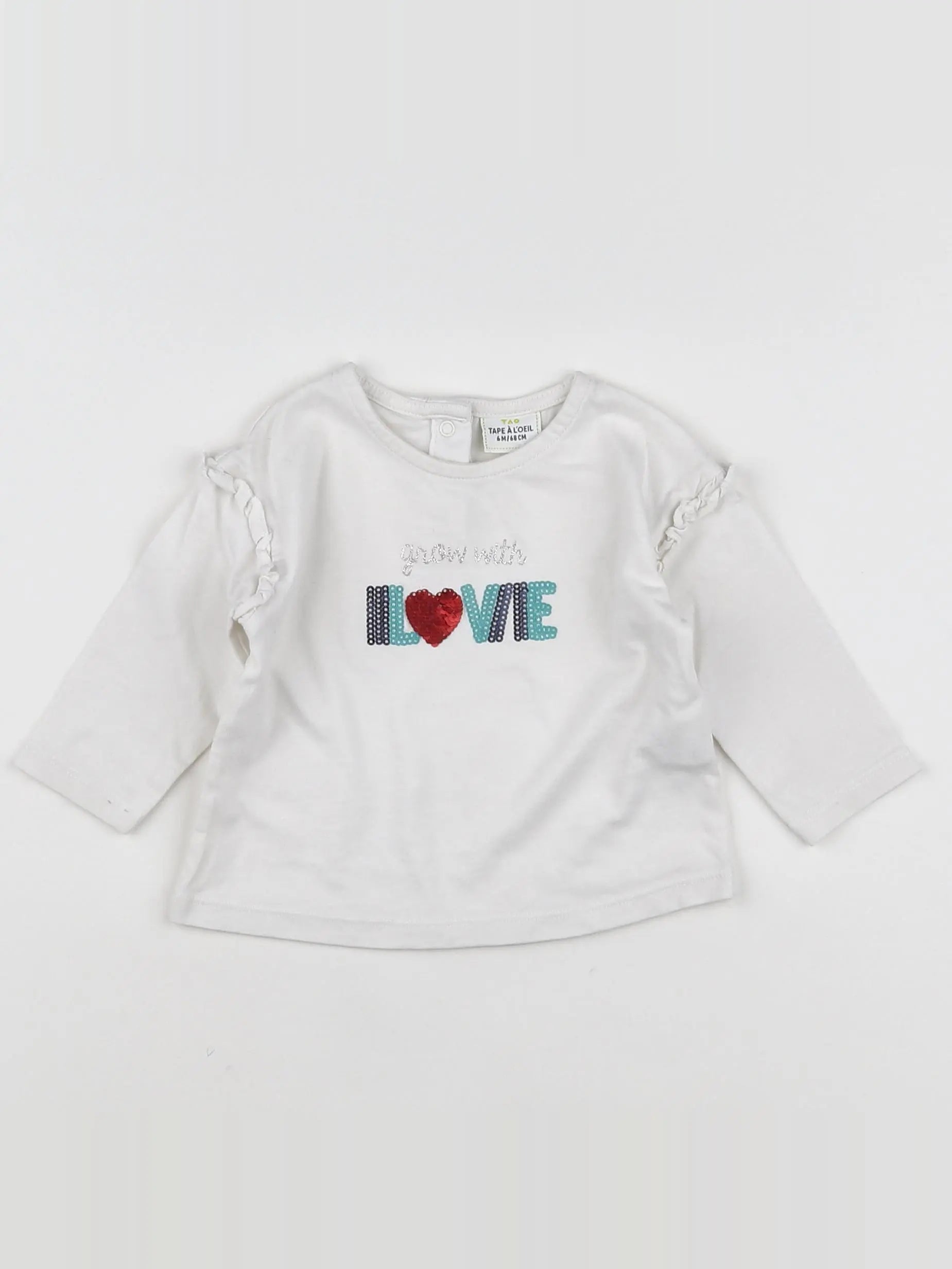 Tape à l'oeil - tee-shirt blanc - 6 mois