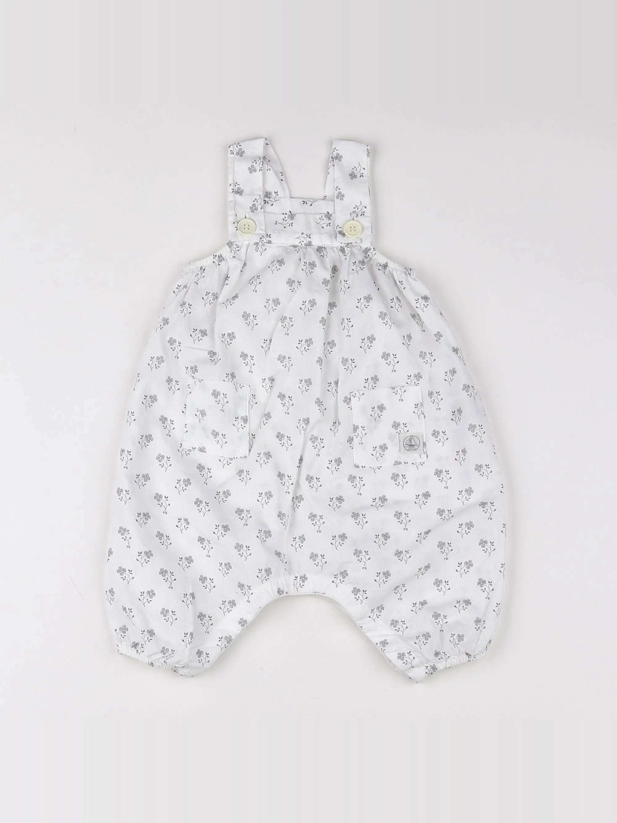 Petit Bateau - salopette blanc - 3 mois
