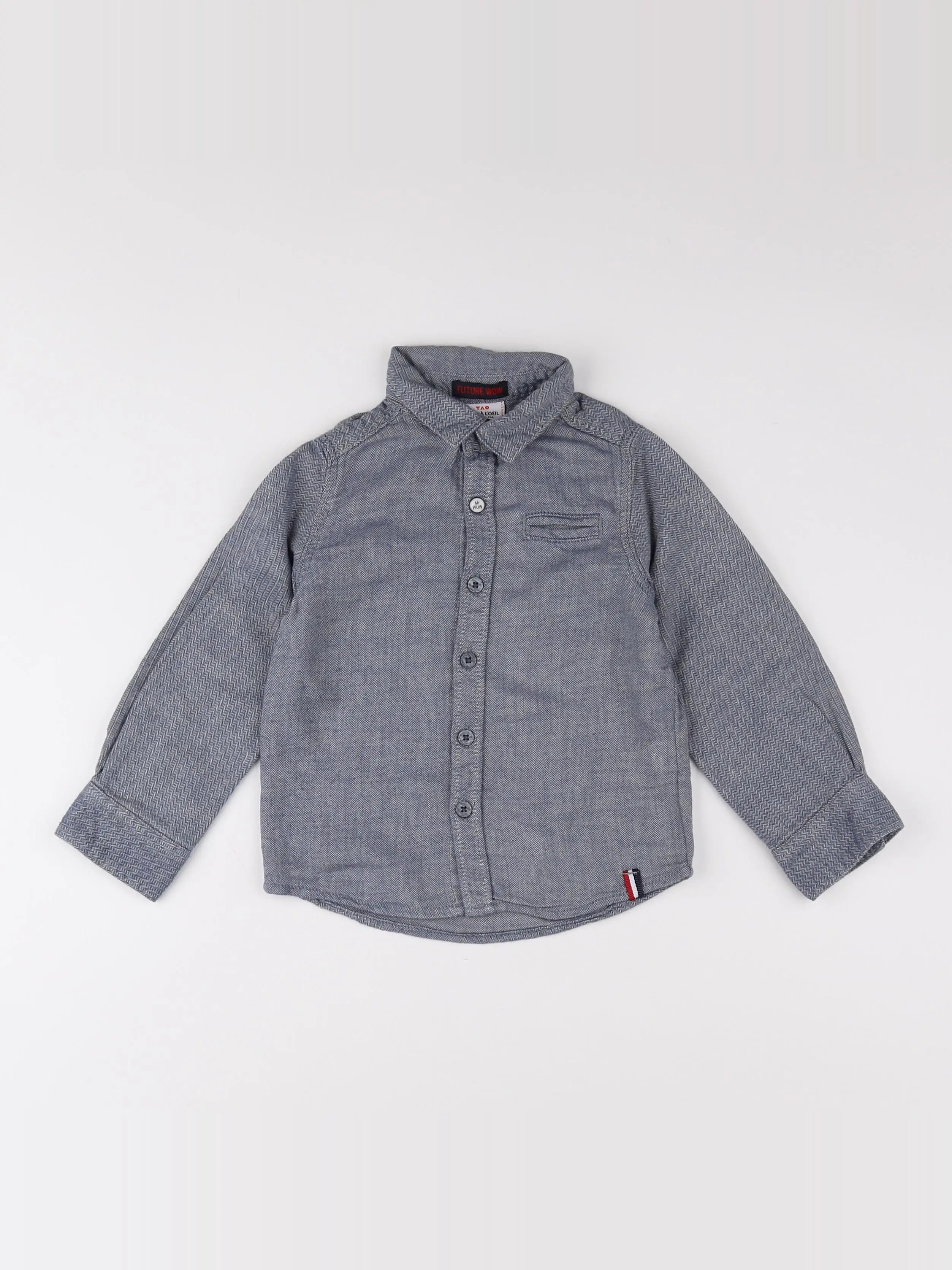Tape à l'oeil - chemise bleu, blanc - 6 ans