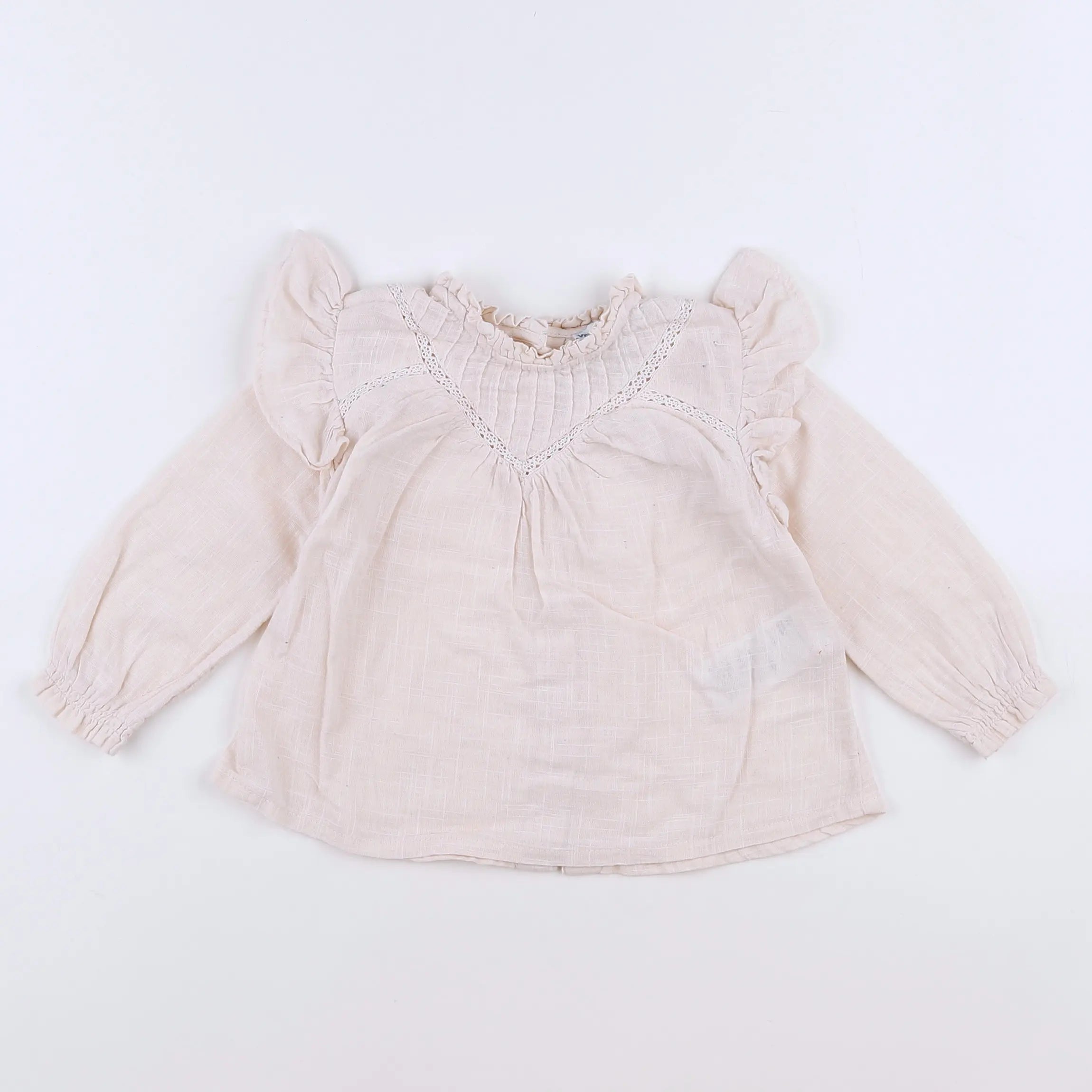 Vertbaudet - blouse beige - 12 mois
