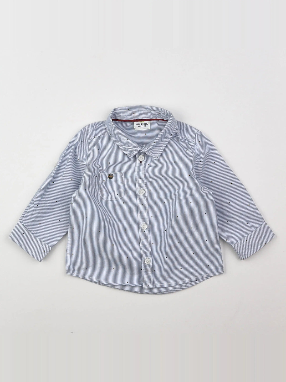 Tape à l'oeil - chemise blanc, bleu - 9 mois