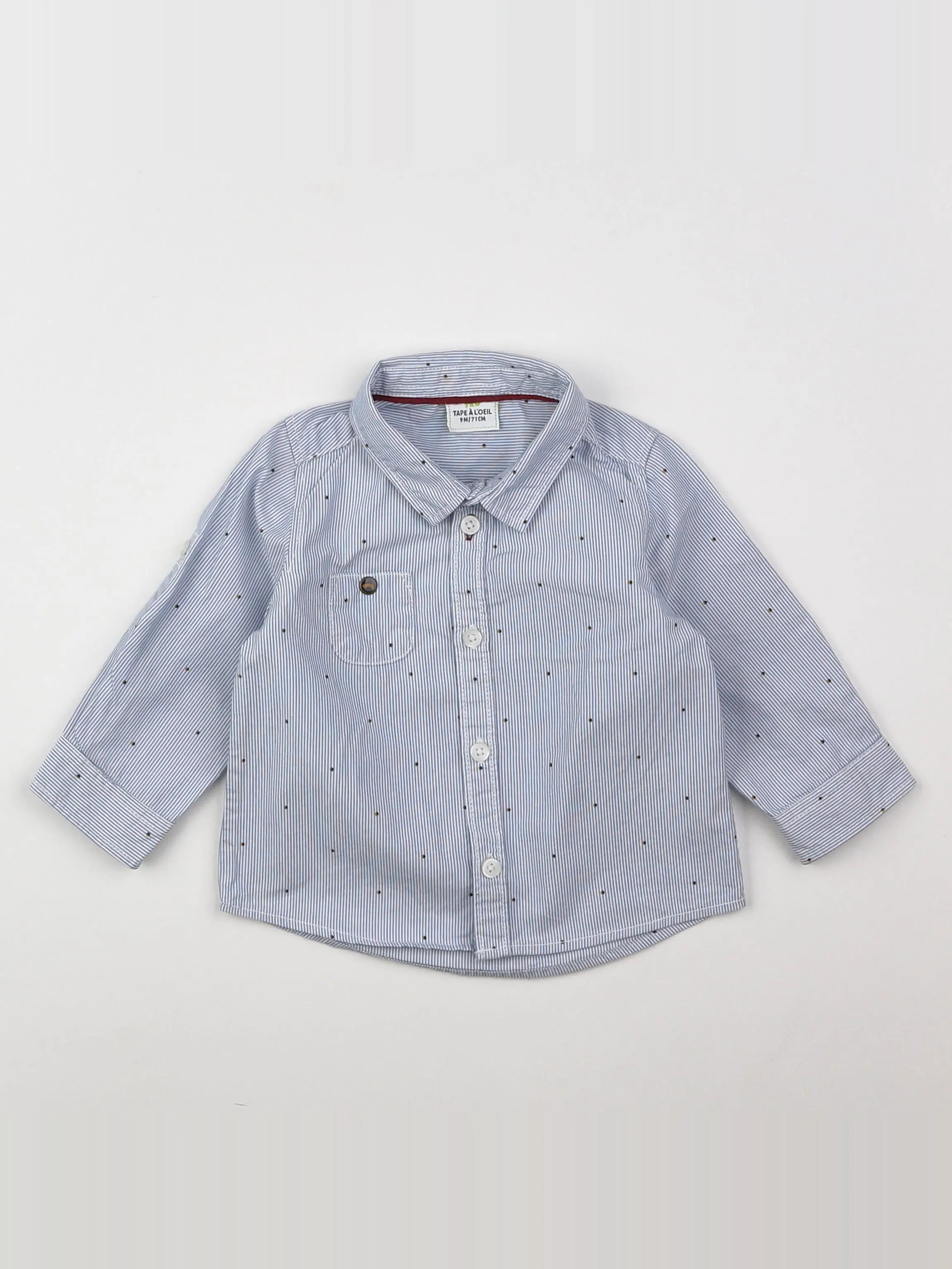 Tape à l'oeil - chemise blanc, bleu - 9 mois