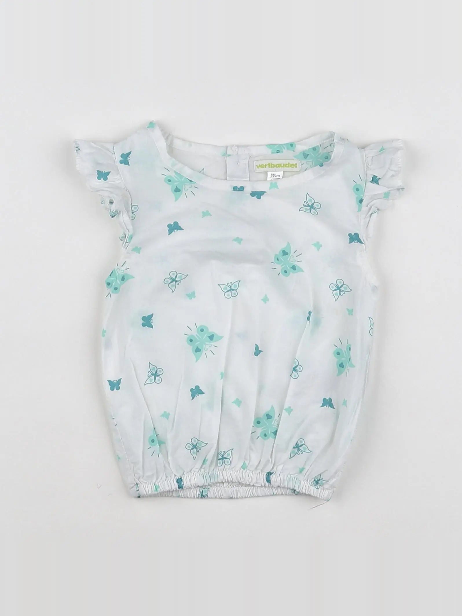 Vertbaudet - blouse Blanc,Vert - 2 ans