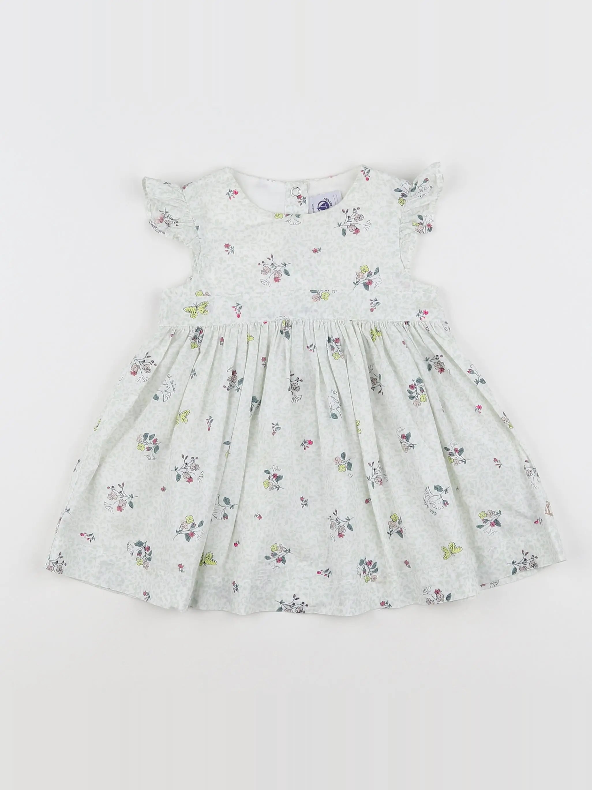 Petit Bateau - robe vert - 6 mois