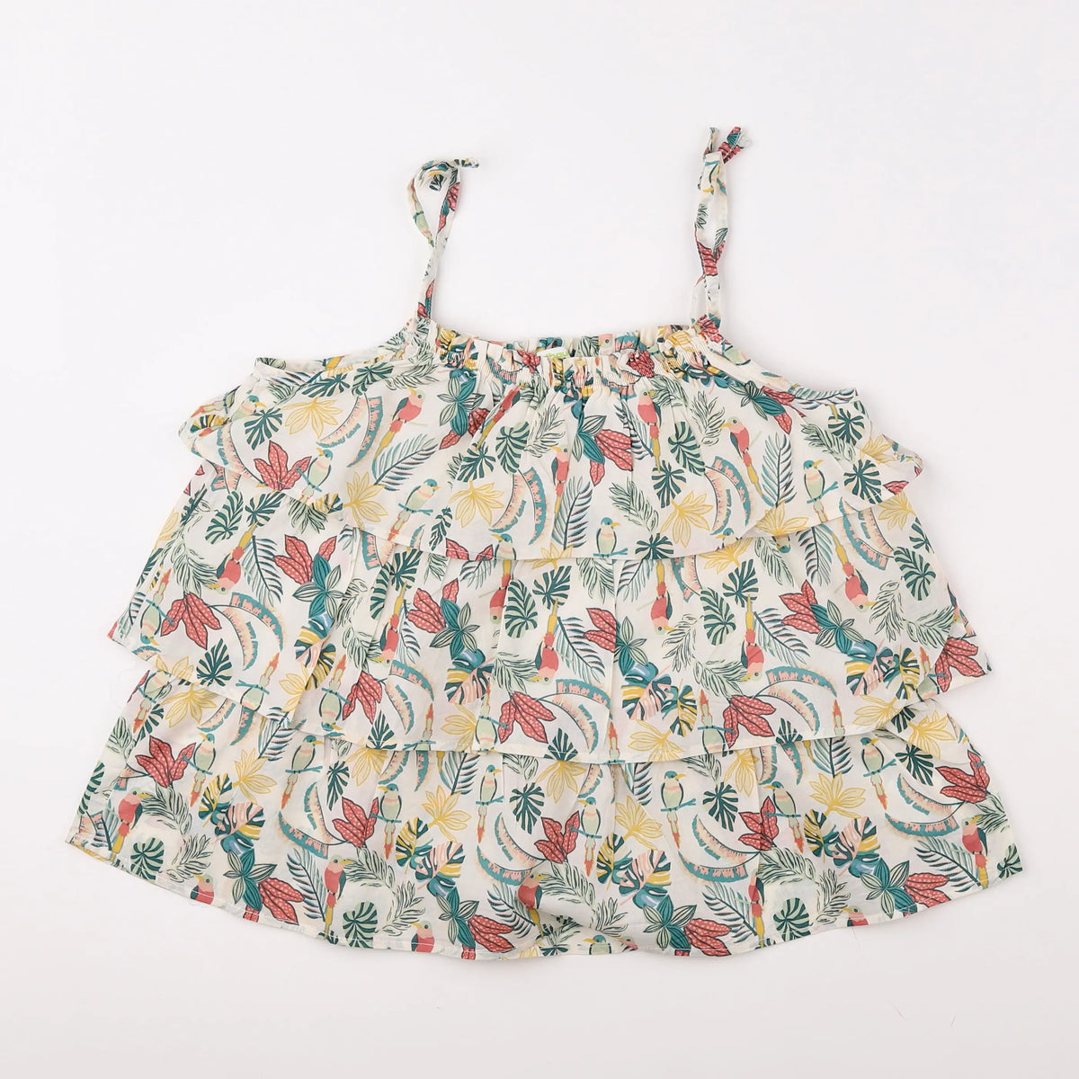 Vertbaudet - blouse blanc, vert - 12 ans