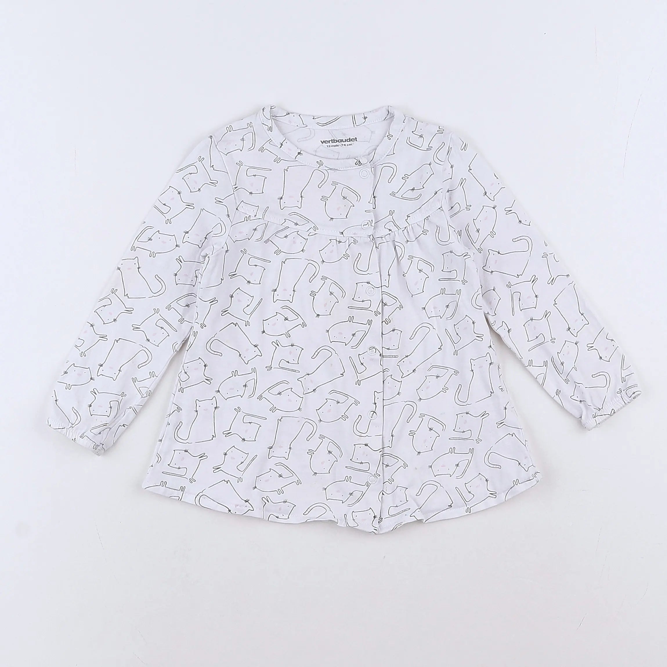 Vertbaudet - tee-shirt blanc - 12 mois