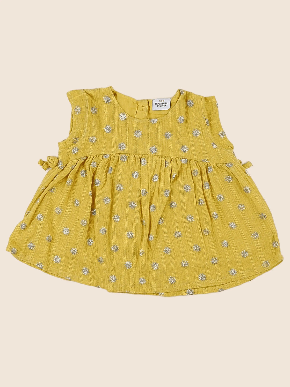 Tape à l'oeil - robe jaune, or - 12 mois