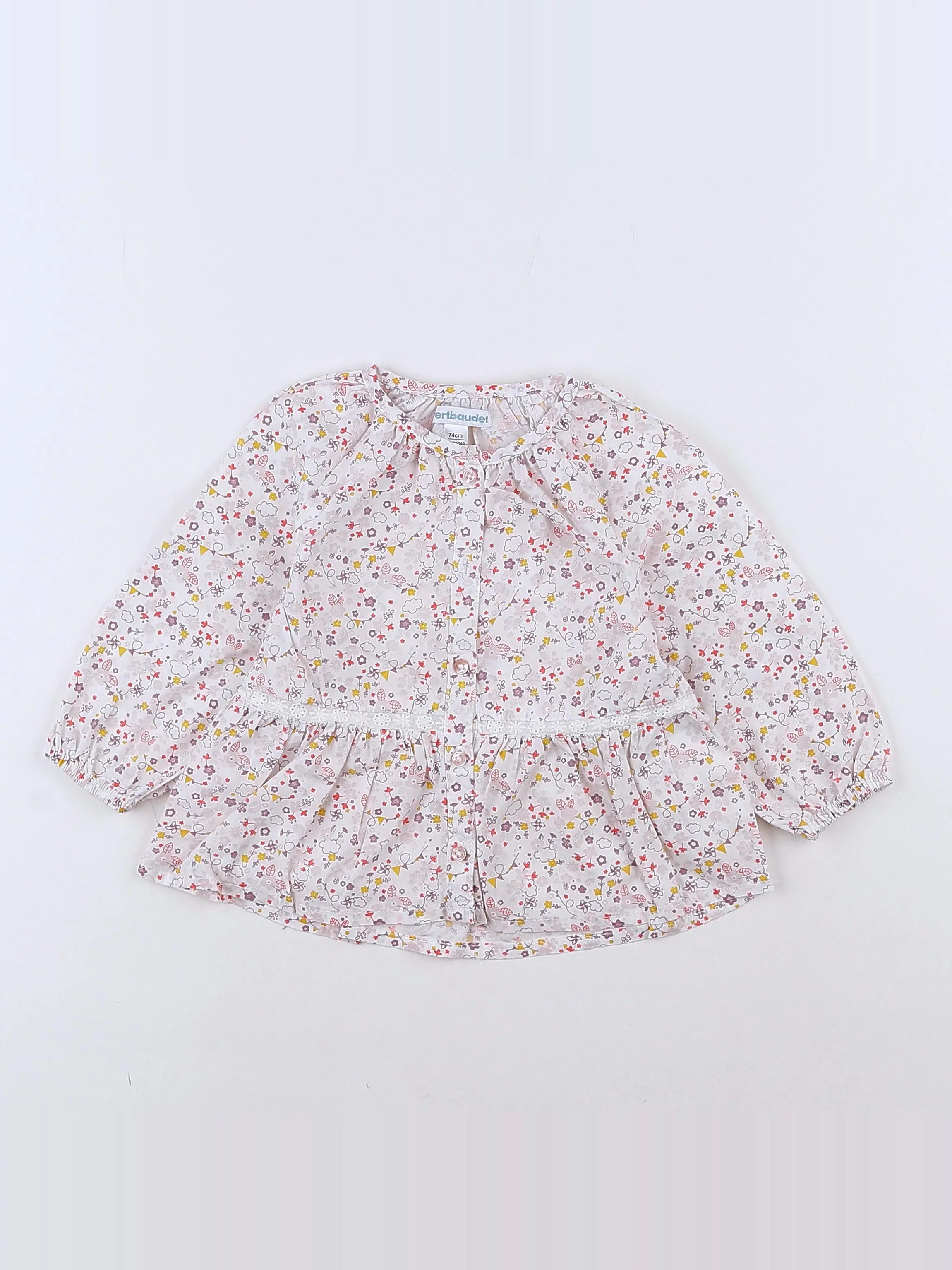 Vertbaudet - blouse blanc - 12 mois