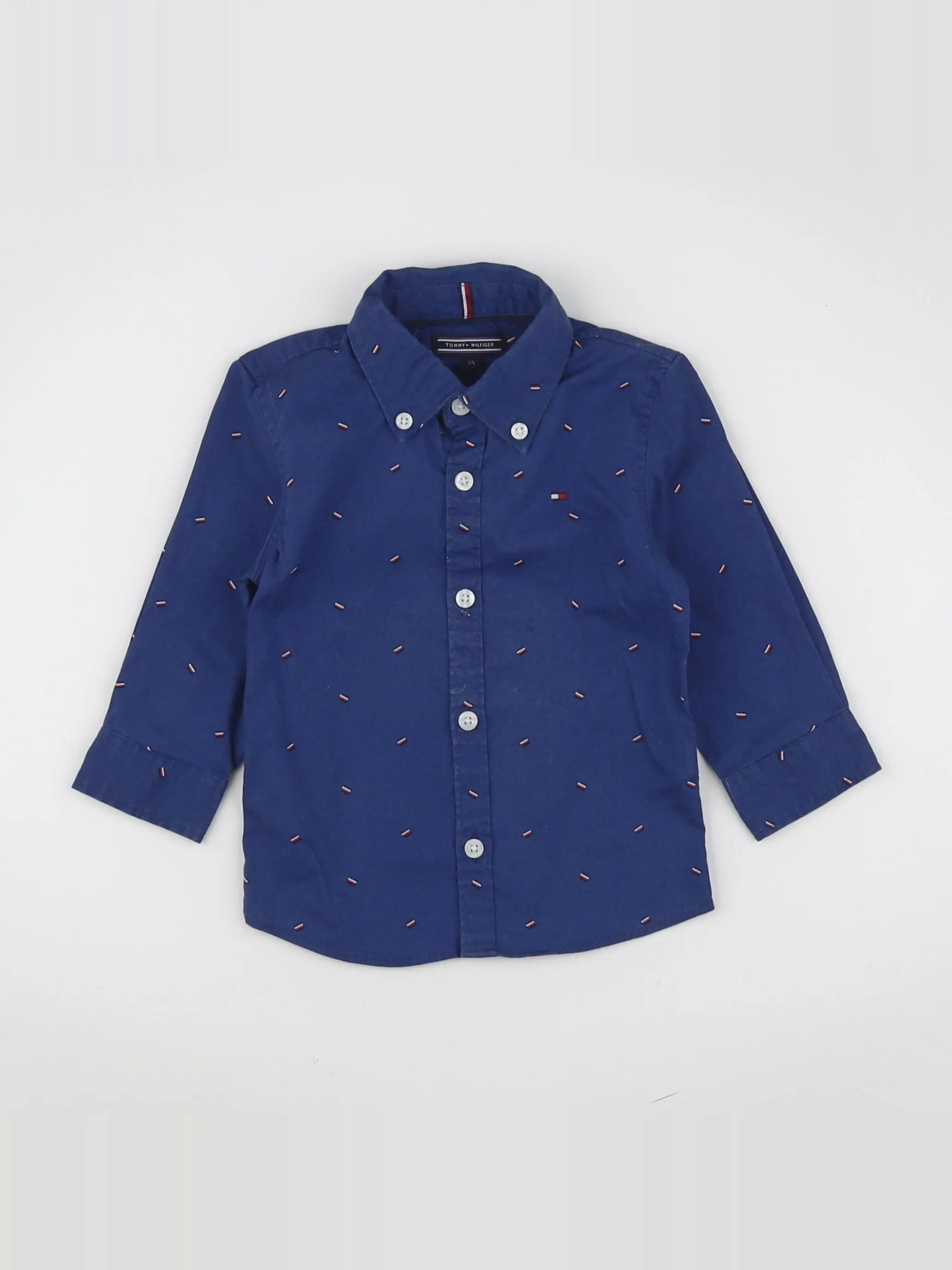 Tommy Hilfiger - chemise bleu, rouge - 12 mois