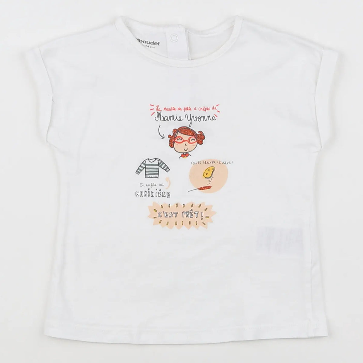Vertbaudet - tee-shirt blanc - 12 mois