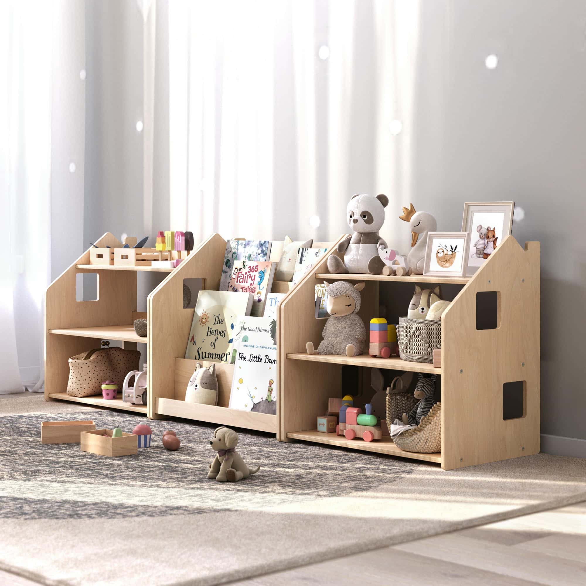 Ensemble - Bibliothèque enfant + Étagère à jouets - édition limitée