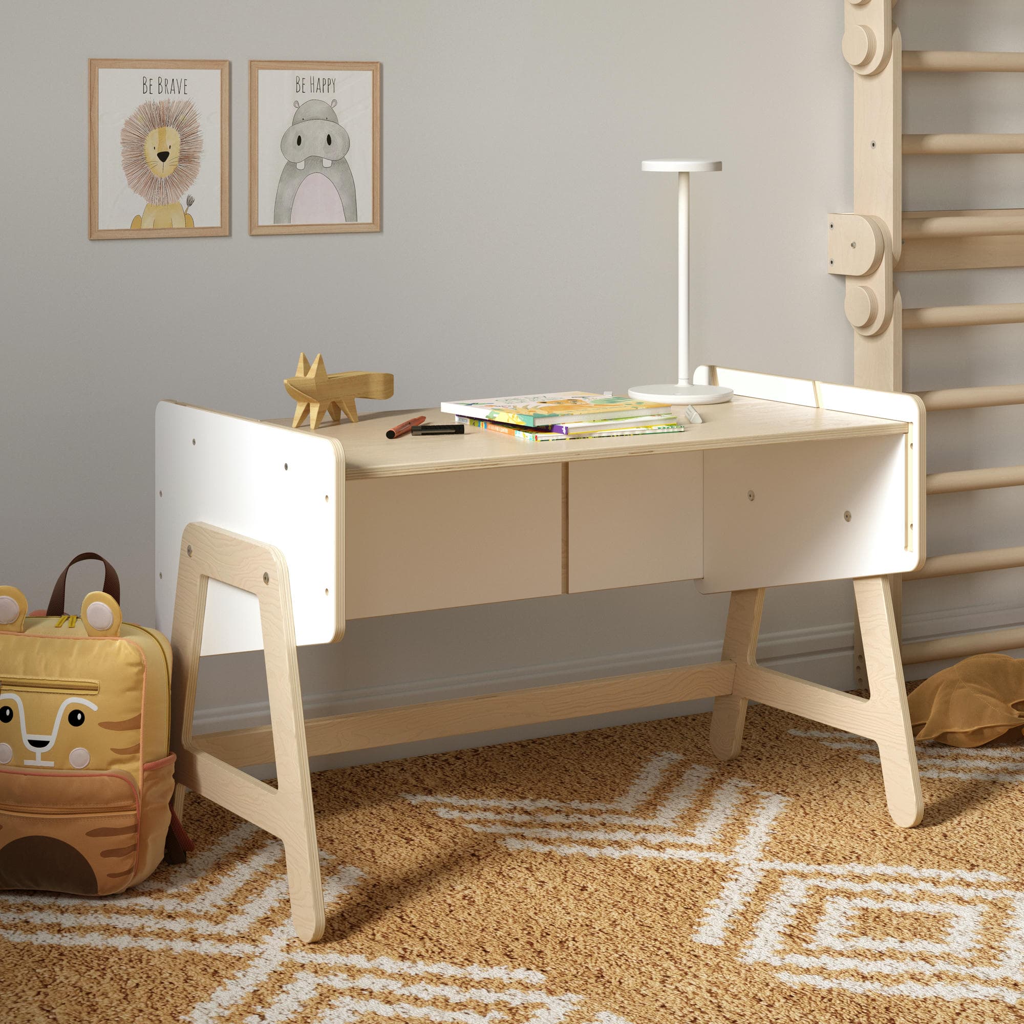 Étagère à jouets / Table + Bibliothèque enfant / Siège LILU