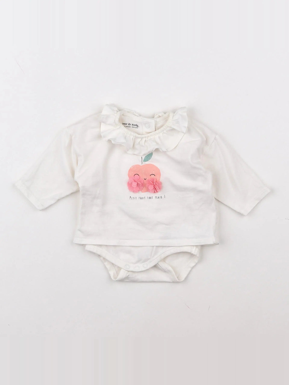 Vertbaudet - body vetement blanc - 1 mois