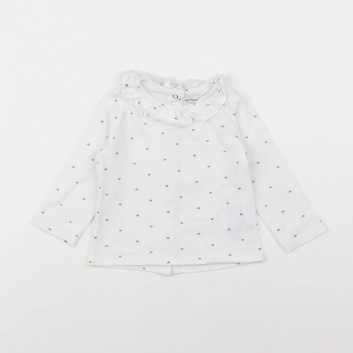 Vertbaudet - tee-shirt blanc, or - 6 mois