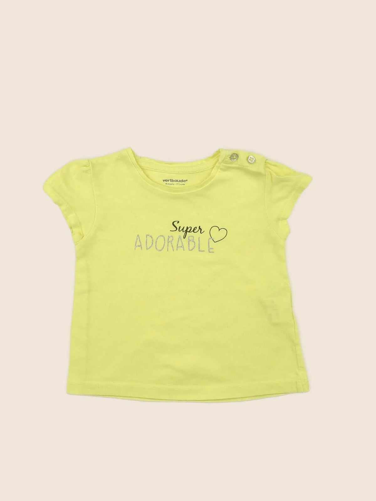 Vertbaudet - tee-shirt jaune - 9 mois