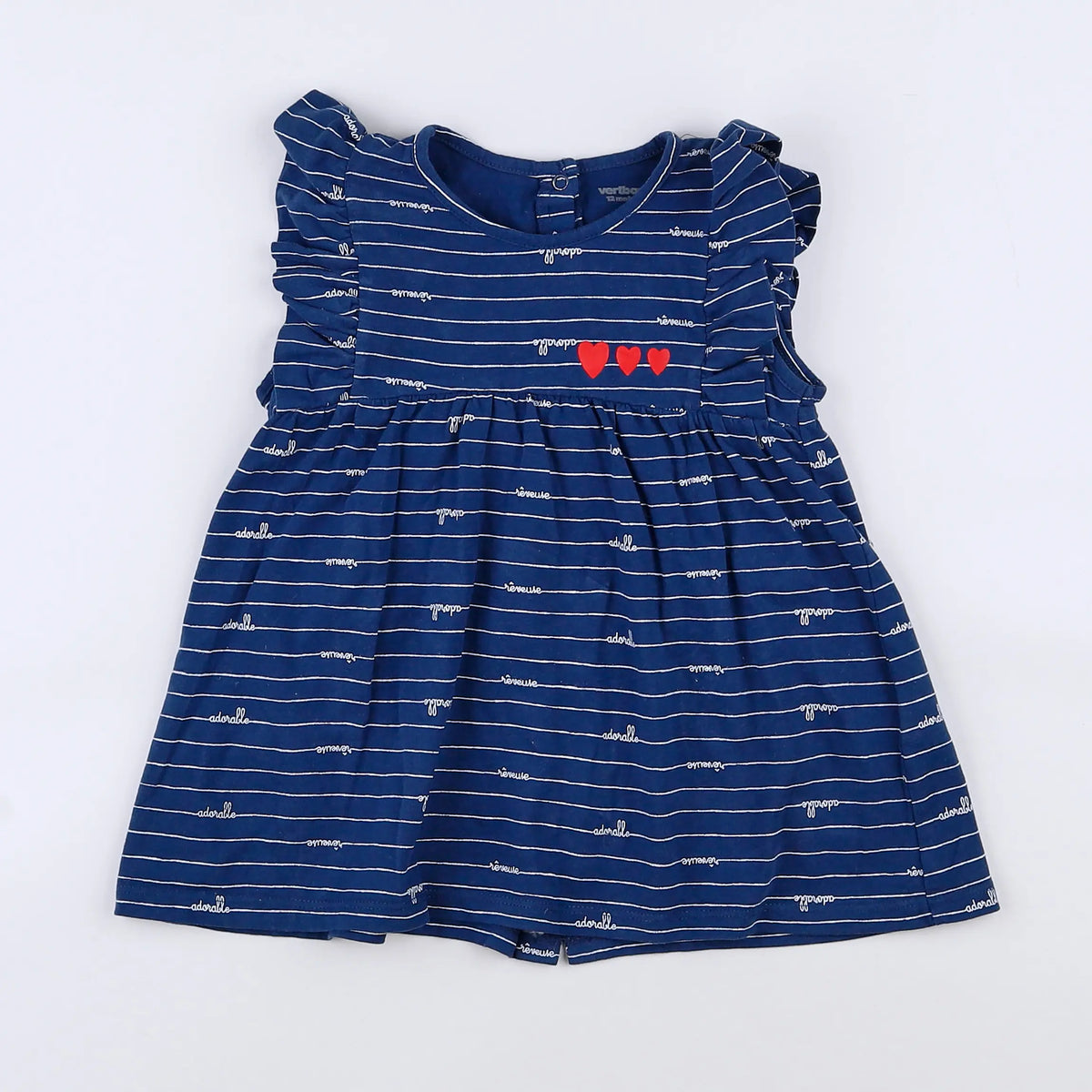 Vertbaudet - robe bleu - 12 mois