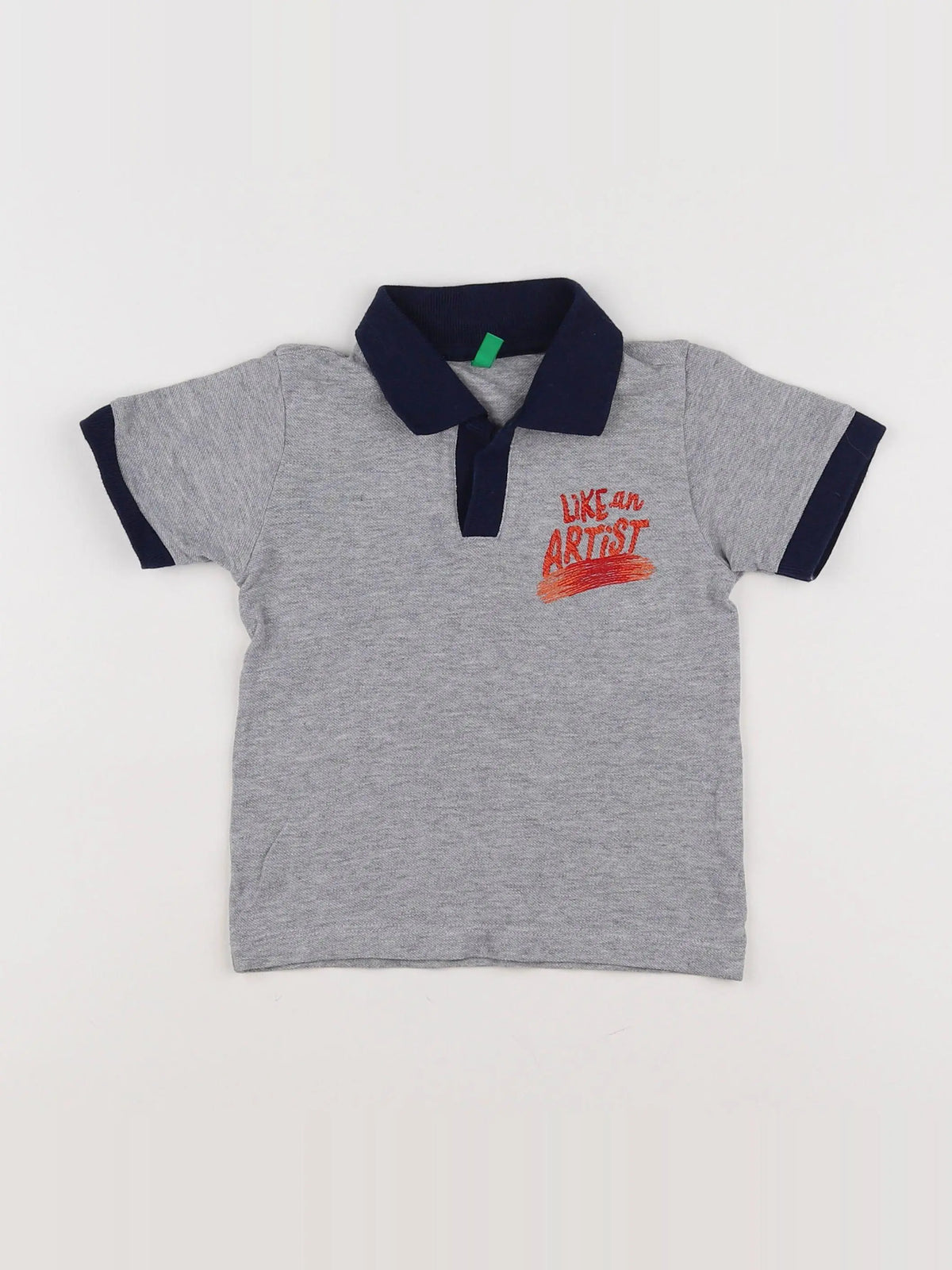 Benetton - polo gris - 12 mois