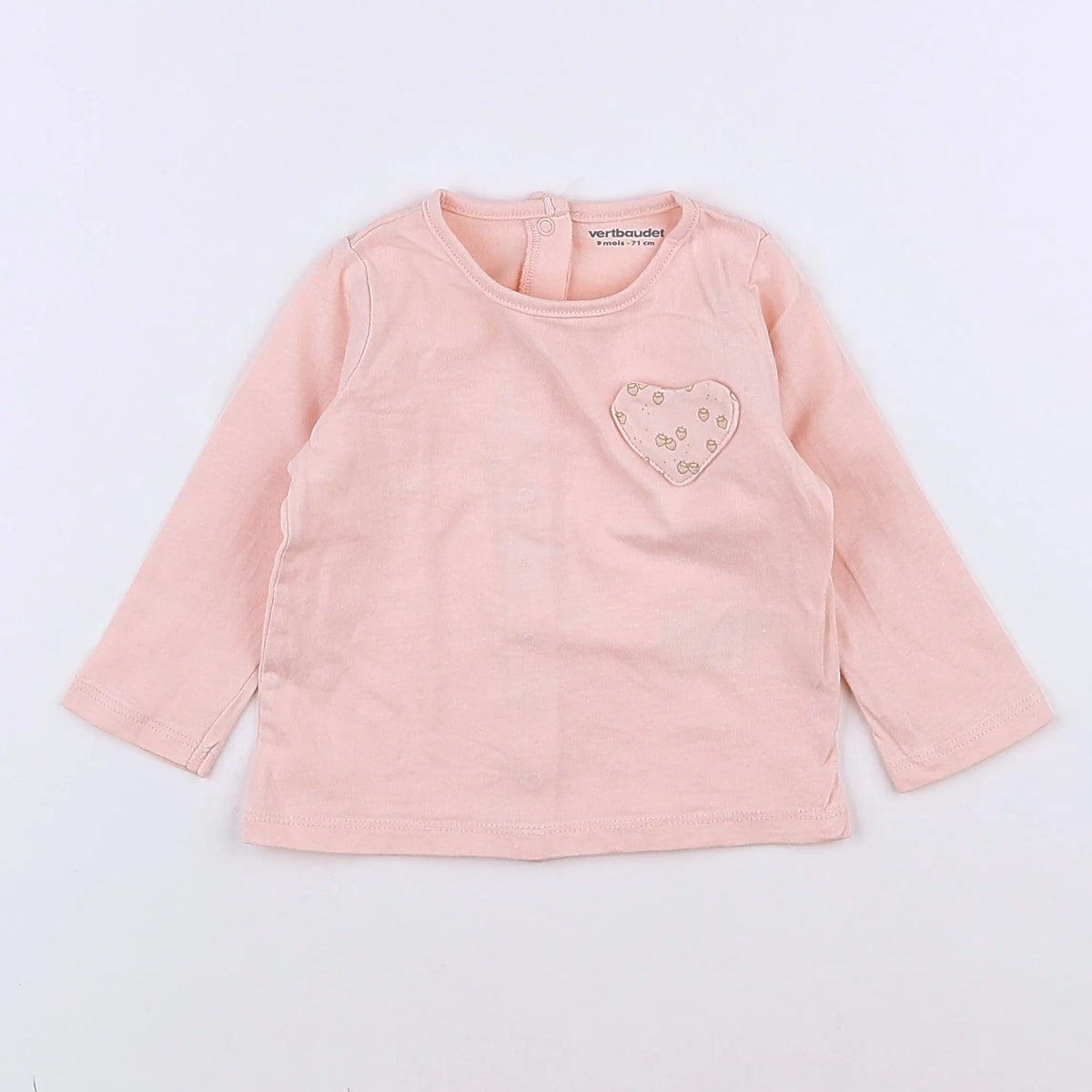 Vertbaudet - tee-shirt rose - 9 mois