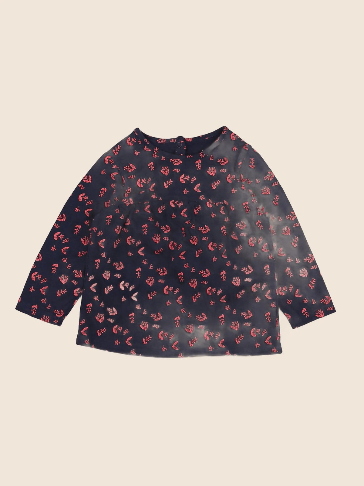 Vertbaudet - tee-shirt bleu, rose - 9 mois