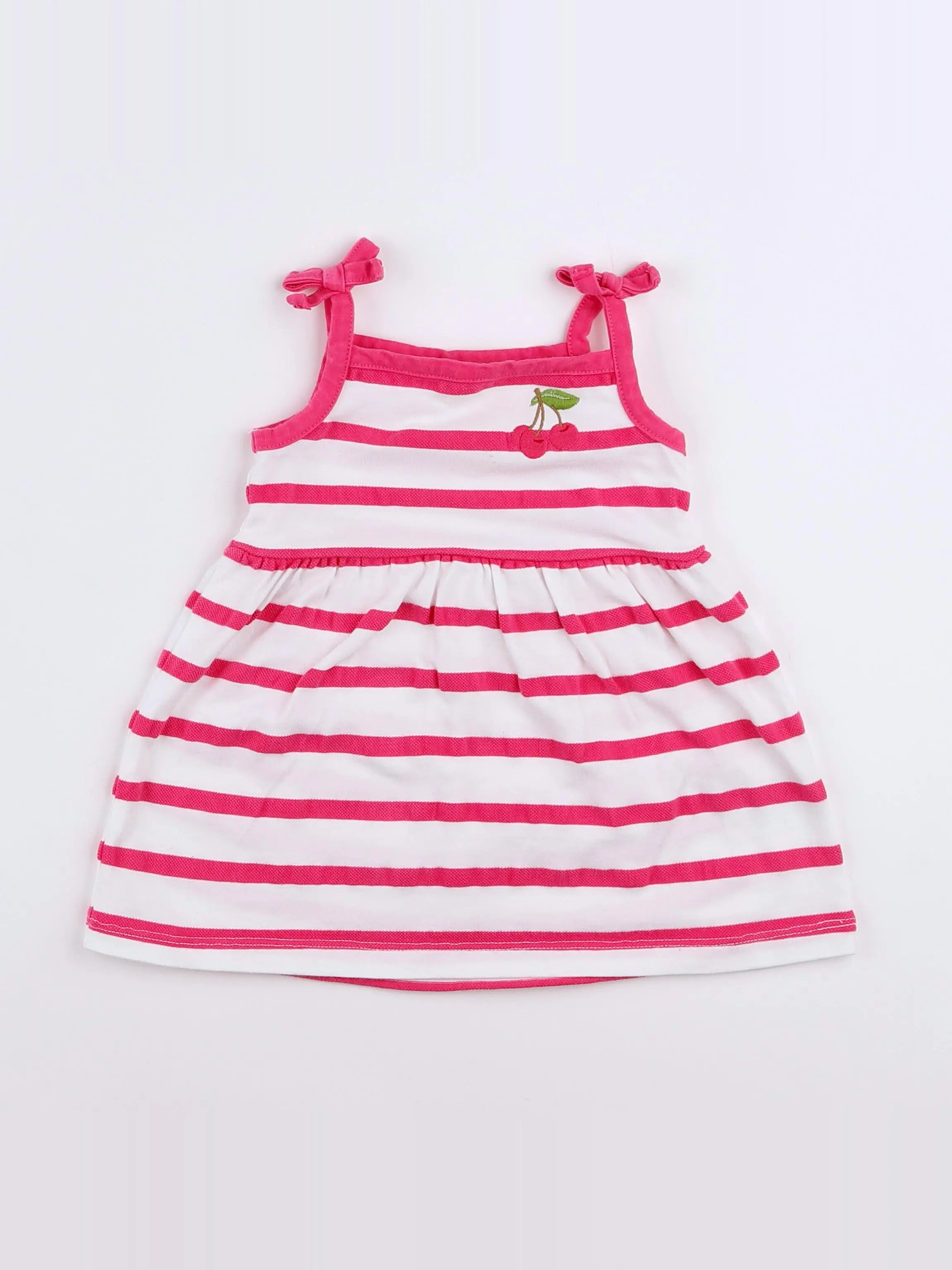 Jacadi - robe blanc, rose - 12 mois