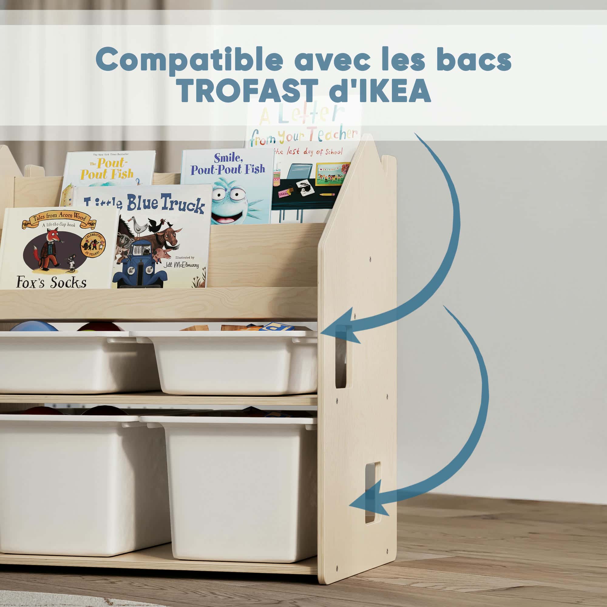 Étagère Montessori 2 en 1 polyvalente