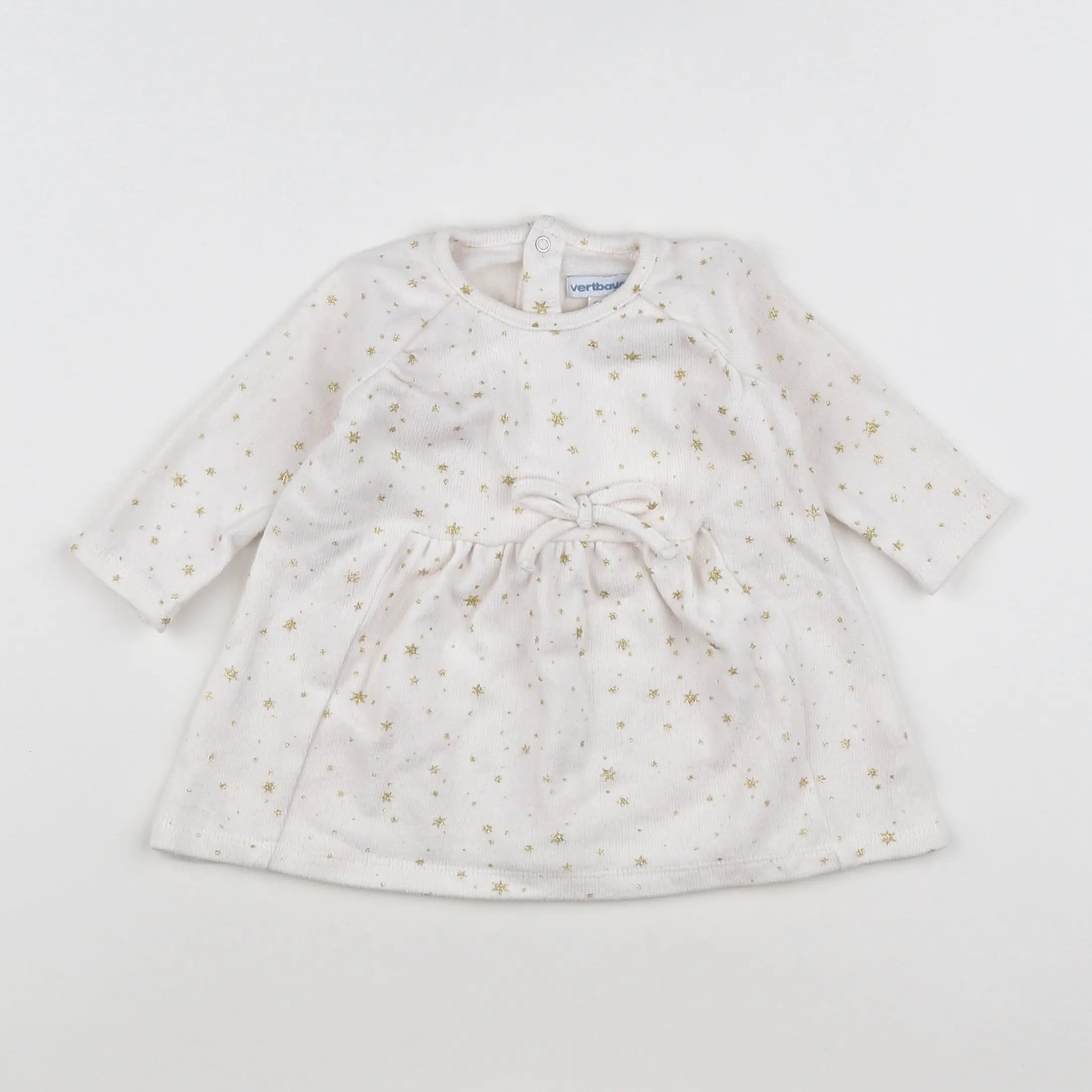 Vertbaudet - robe blanc, or - 6 mois