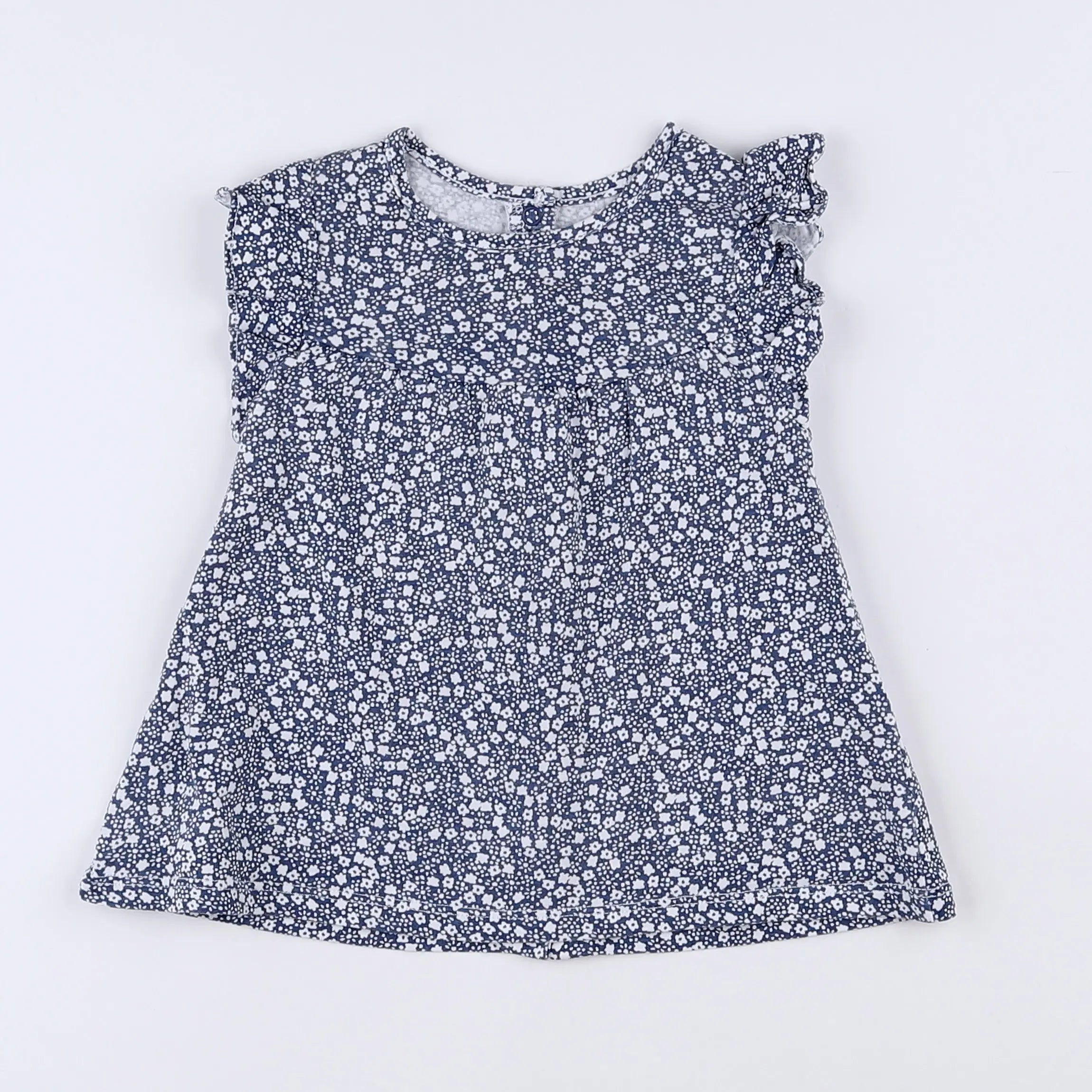 Vertbaudet - tee-shirt bleu, blanc - 12 mois