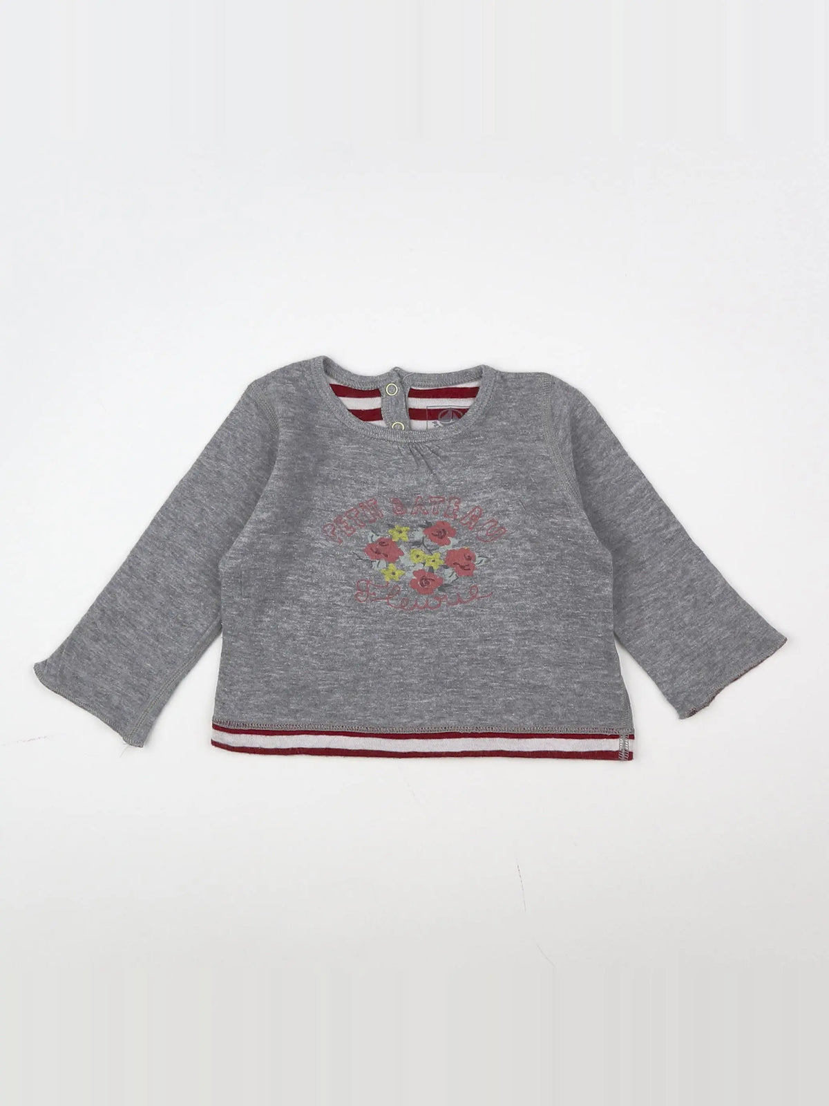 Petit Bateau - tee-shirt gris - 3 mois