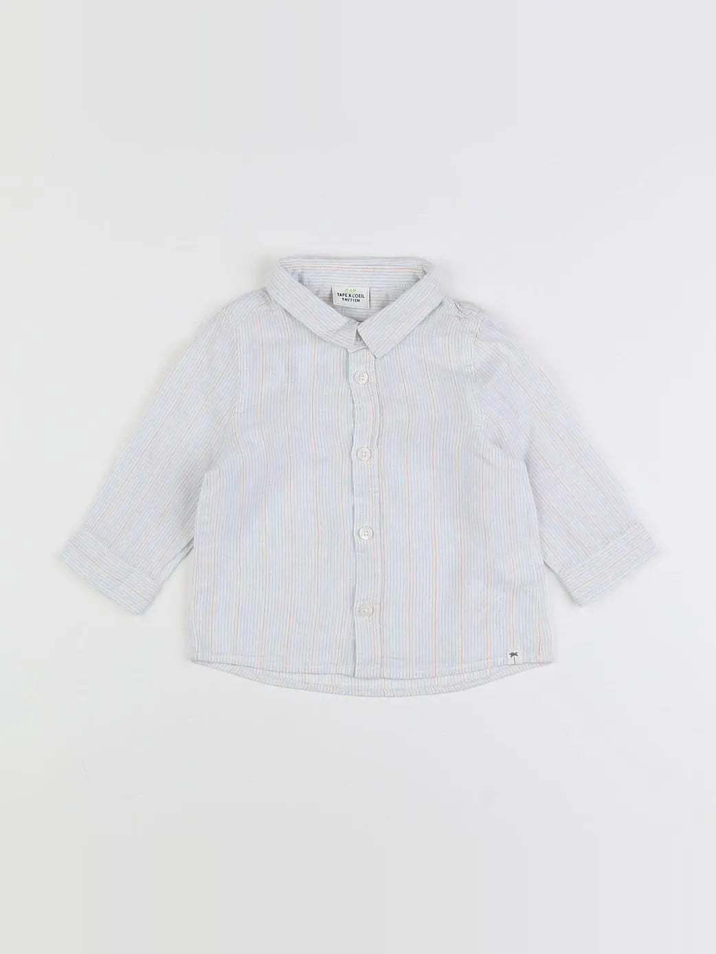 Tape à l'oeil - chemise bleu, orange (état neuf) - 9 mois
