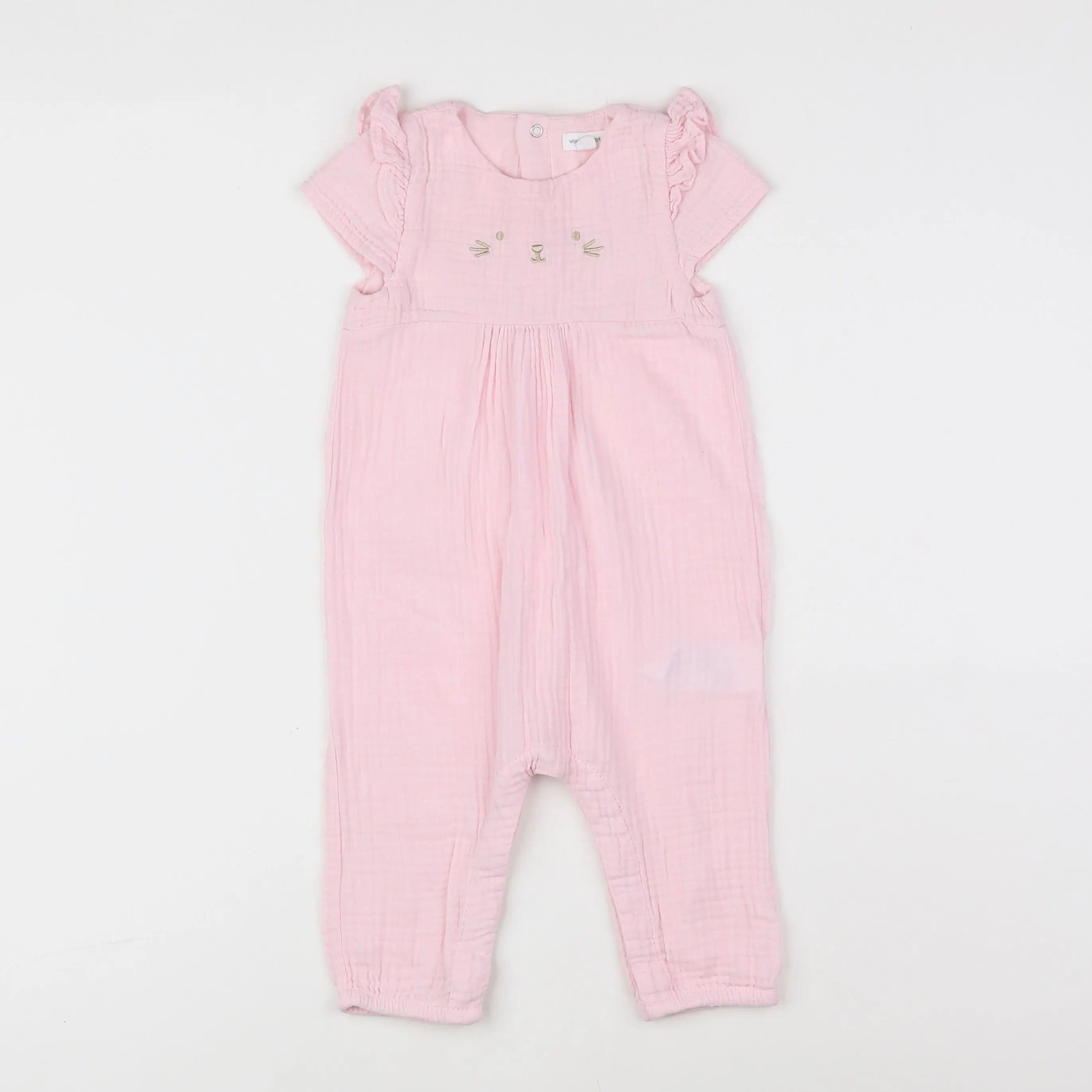 Vertbaudet - combinaison rose - 9 mois
