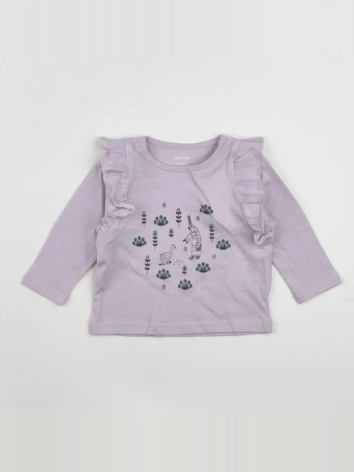 Boutchou - tee-shirt violet (état neuf) - 6 mois