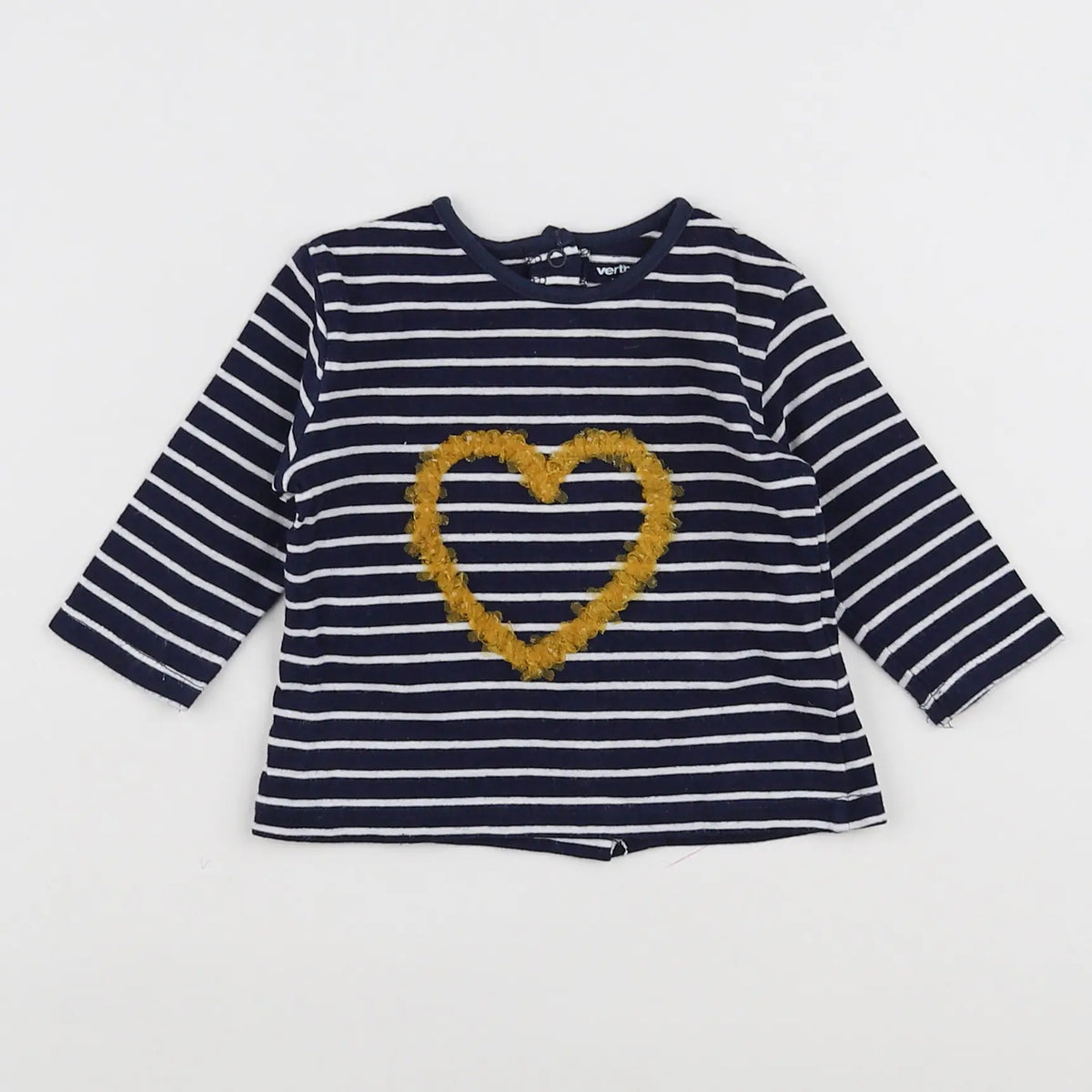 Vertbaudet - tee-shirt bleu, blanc - 3 mois