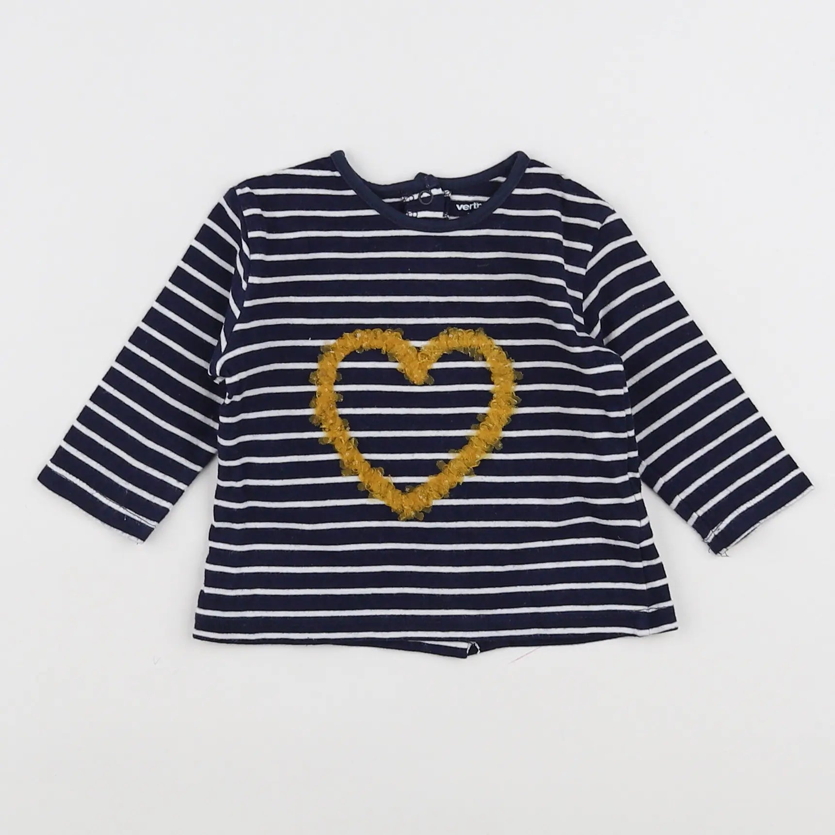 Vertbaudet - tee-shirt bleu, blanc - 3 mois