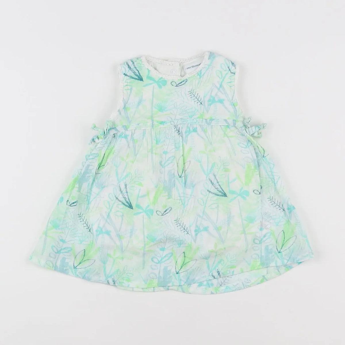 Vertbaudet - robe bleu, vert - 3 mois