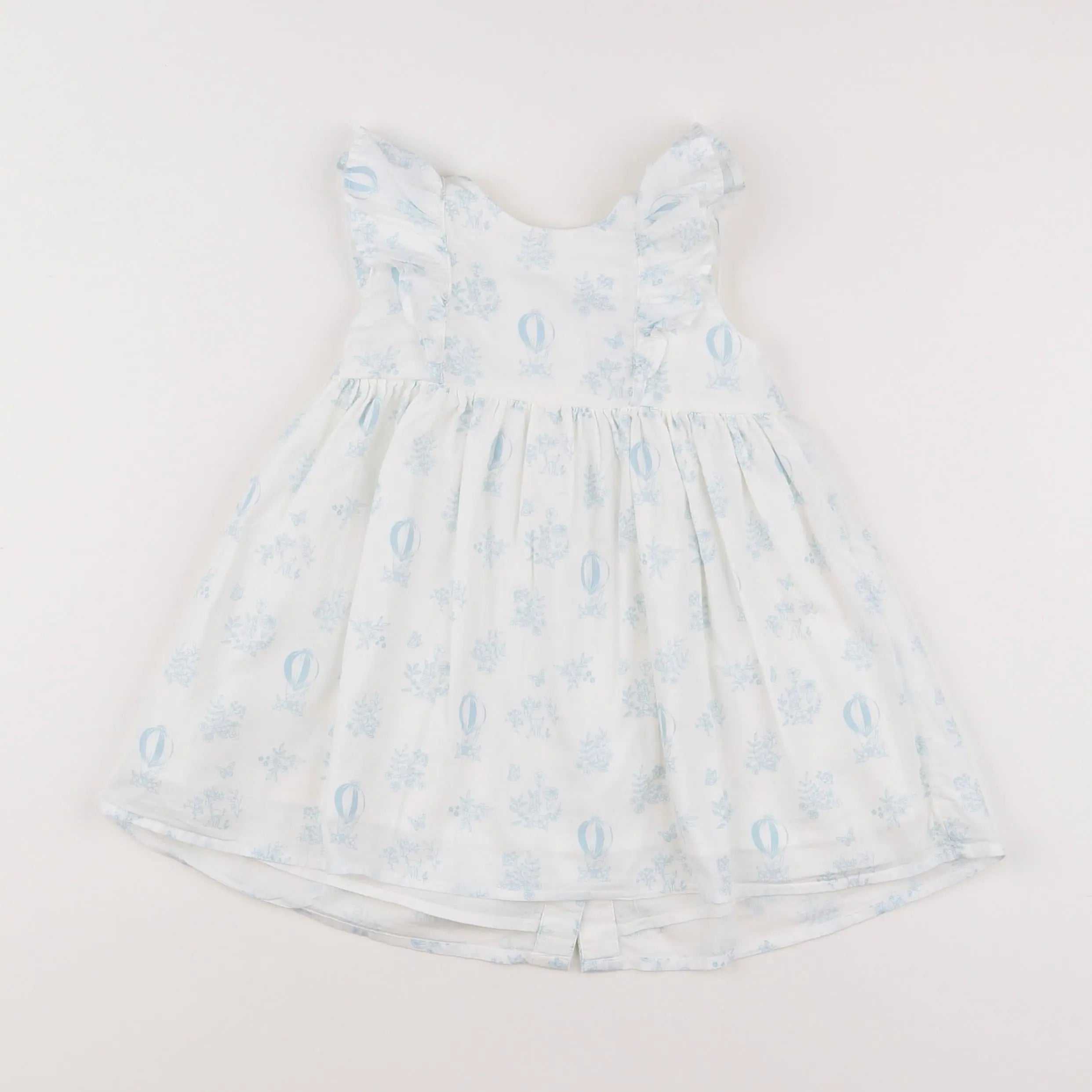Vertbaudet - robe blanc, bleu - 12 mois