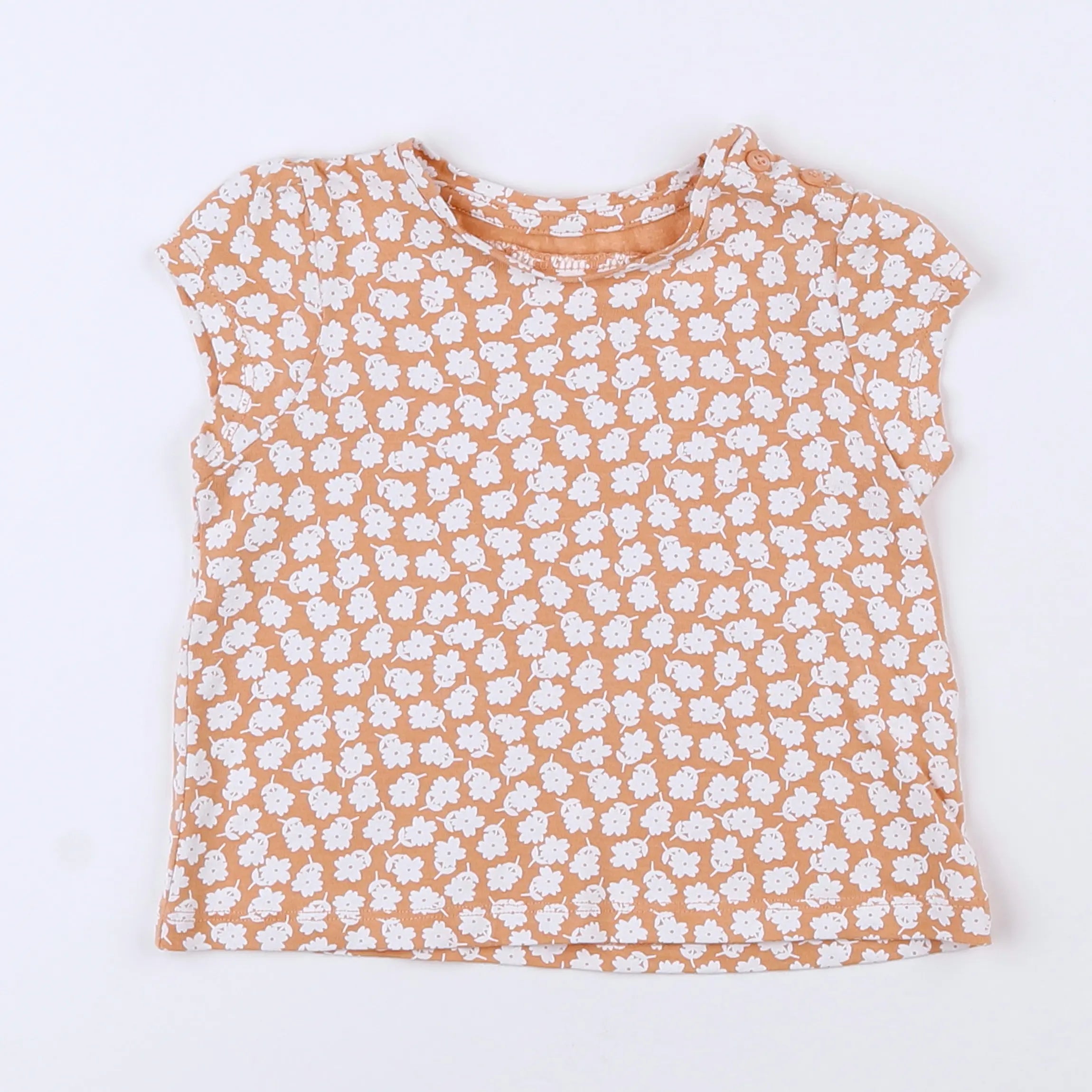 Vertbaudet - tee-shirt rose, blanc - 9 mois