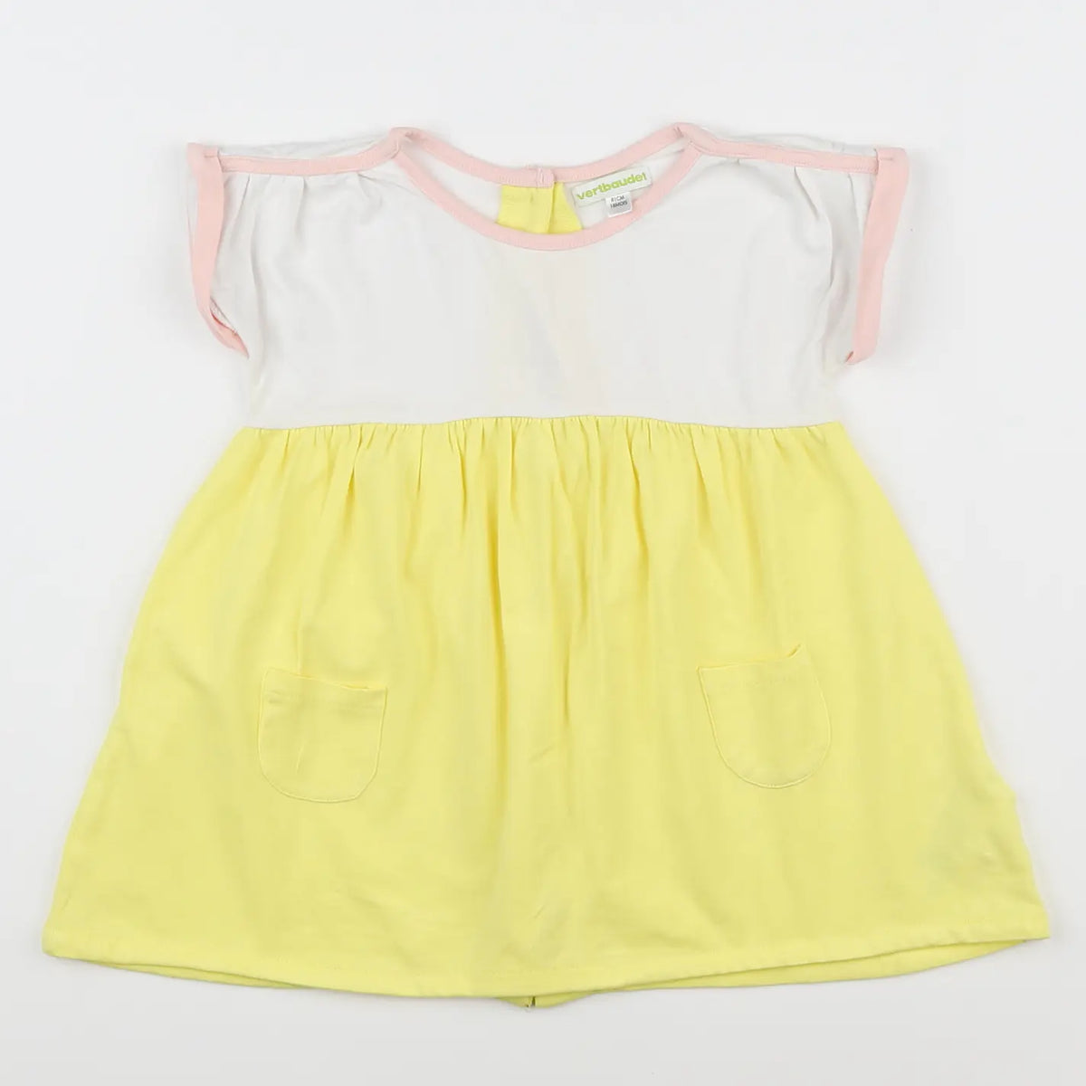 Vertbaudet - robe blanc, jaune - 18 mois