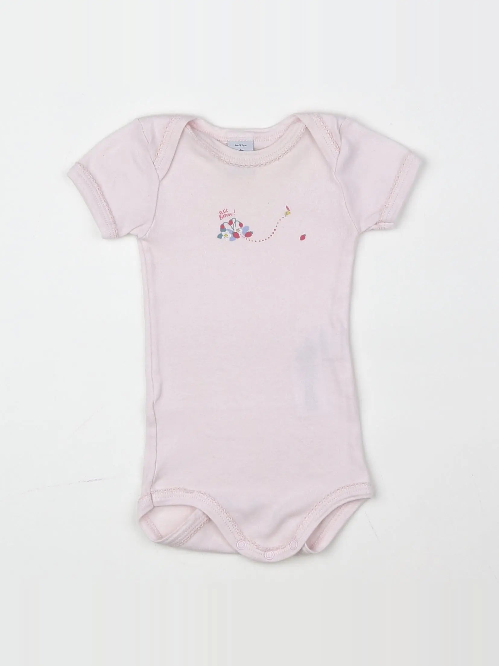 Petit Bateau - body rose - 6 mois