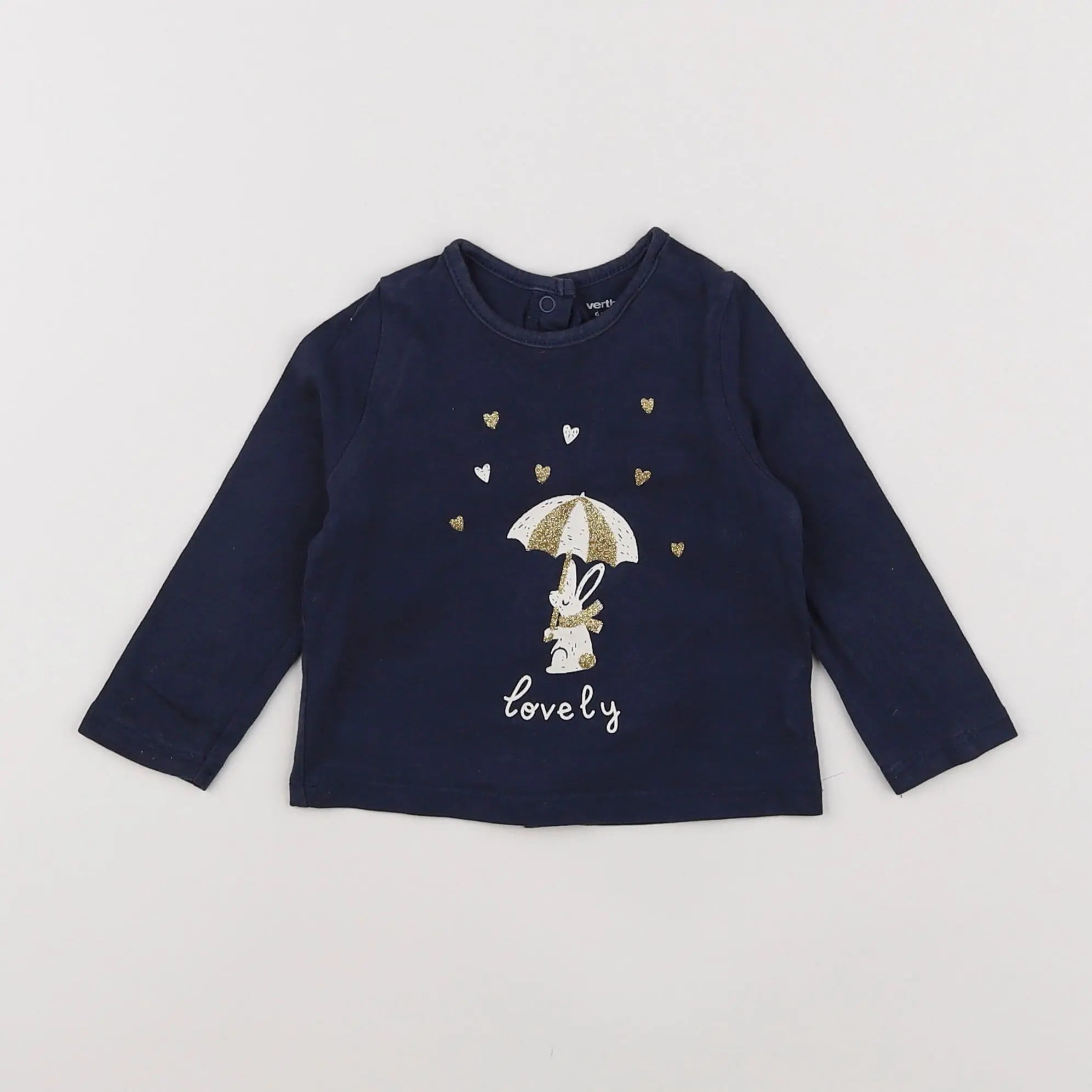 Vertbaudet - tee-shirt bleu - 6 mois