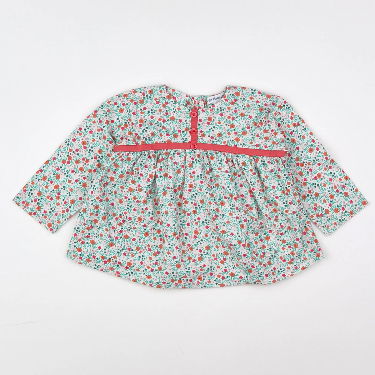 Vertbaudet - blouse vert - 9 mois