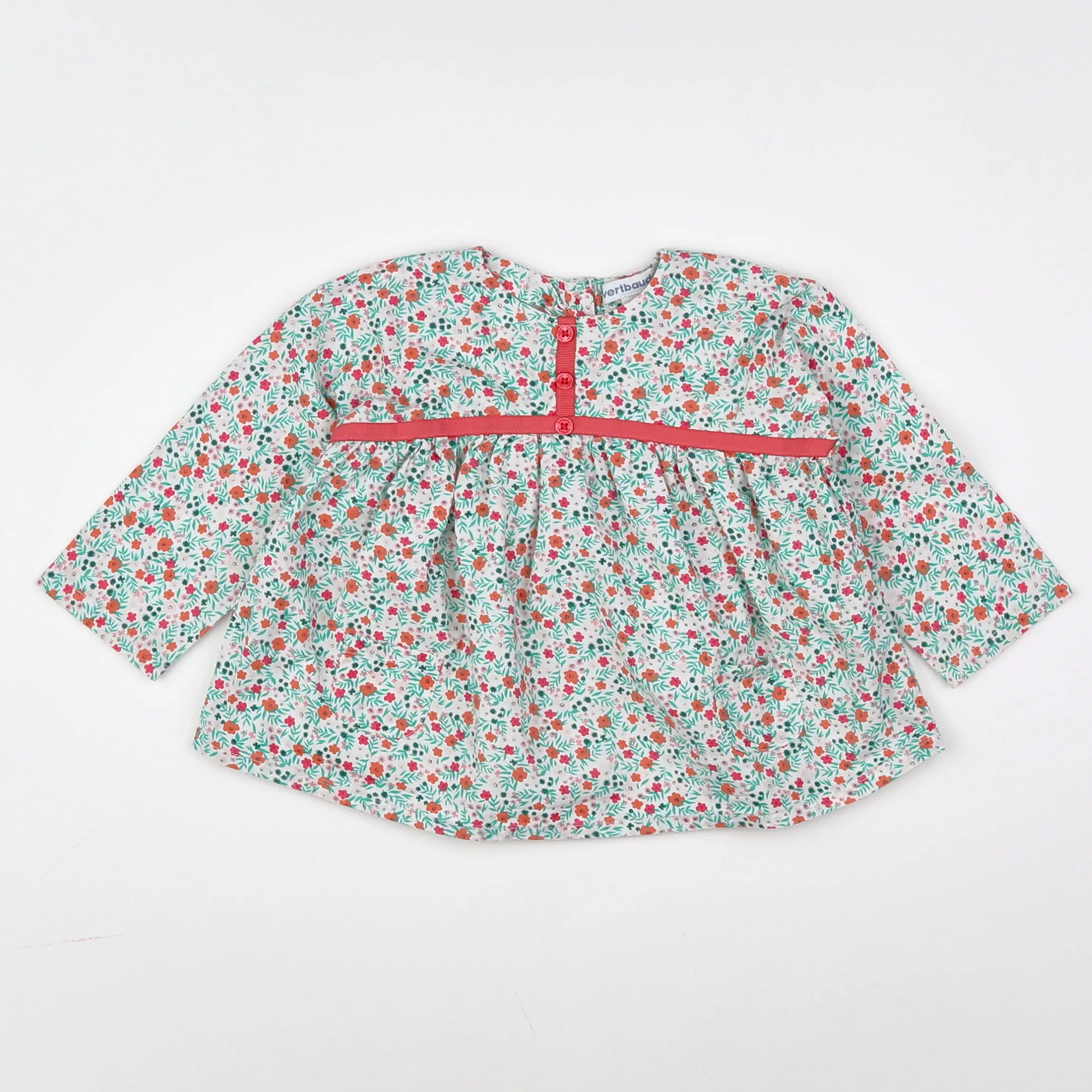 Vertbaudet - blouse vert - 9 mois