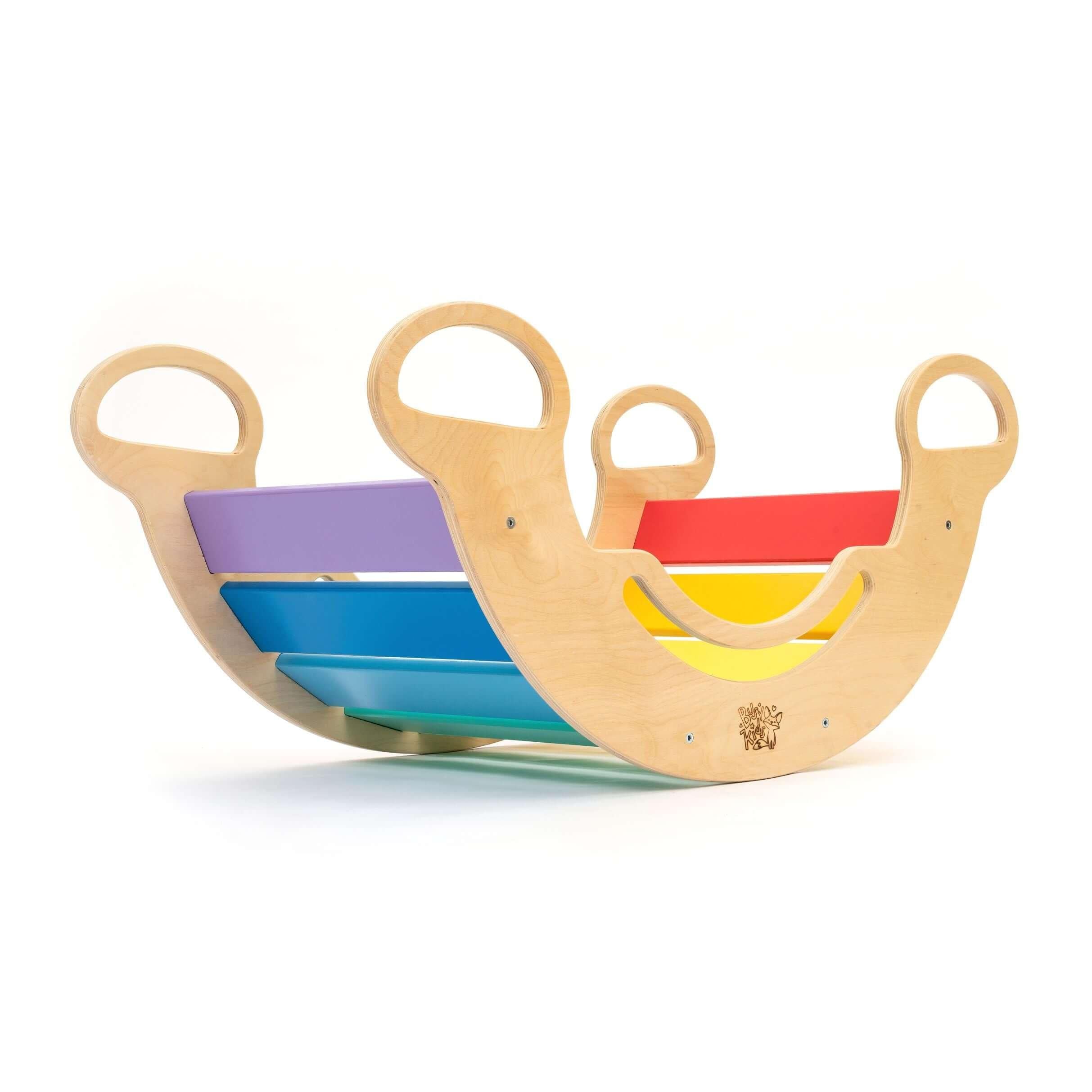 Bascule d’équilibre/Rocker - couleurs arc-en-ciel - Busy-kids.fr