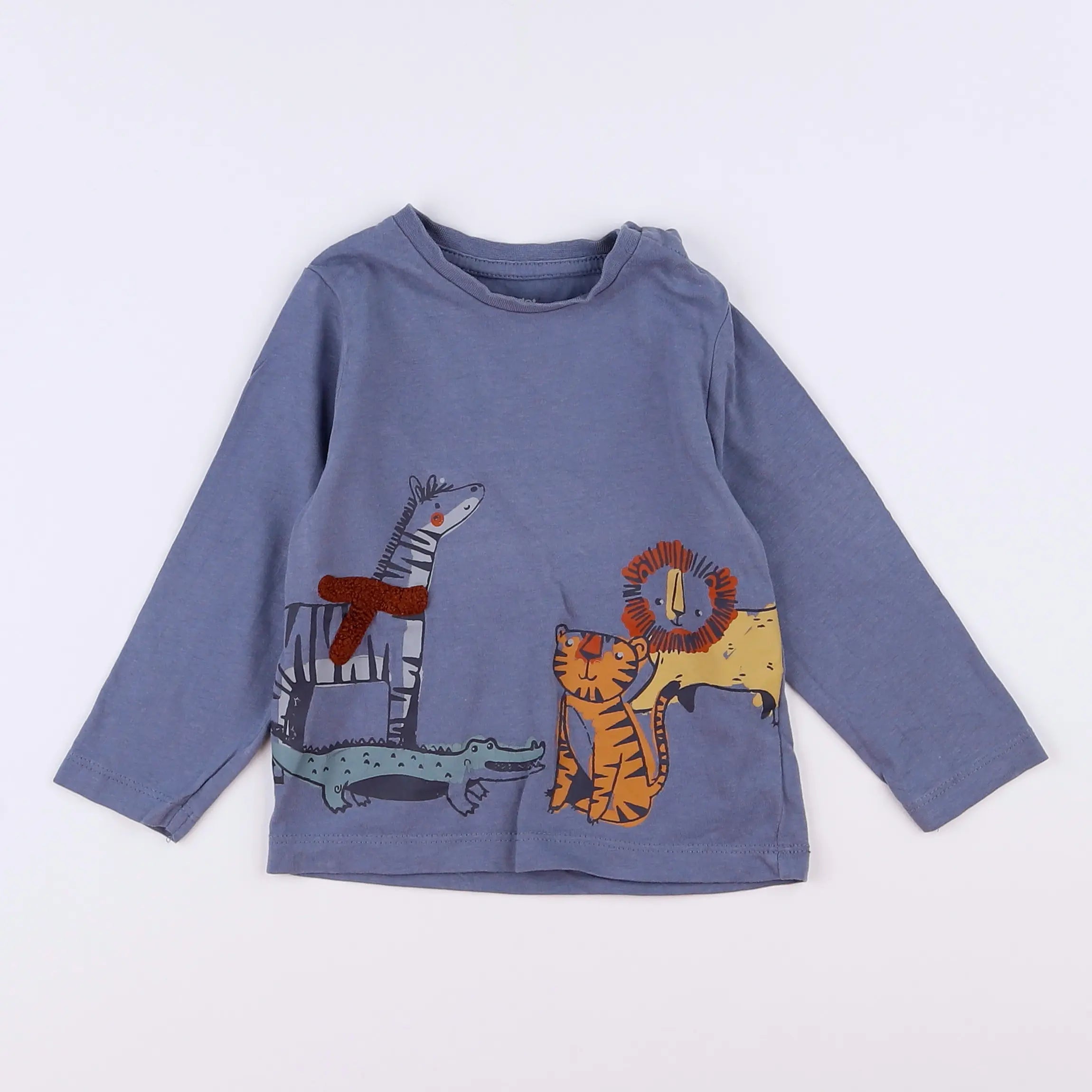 Vertbaudet - tee-shirt bleu - 12 mois