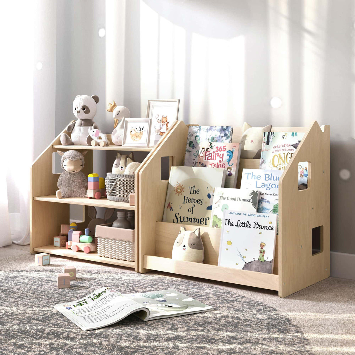 Ensemble - Bibliothèque enfant + Étagère à jouets - édition limitée