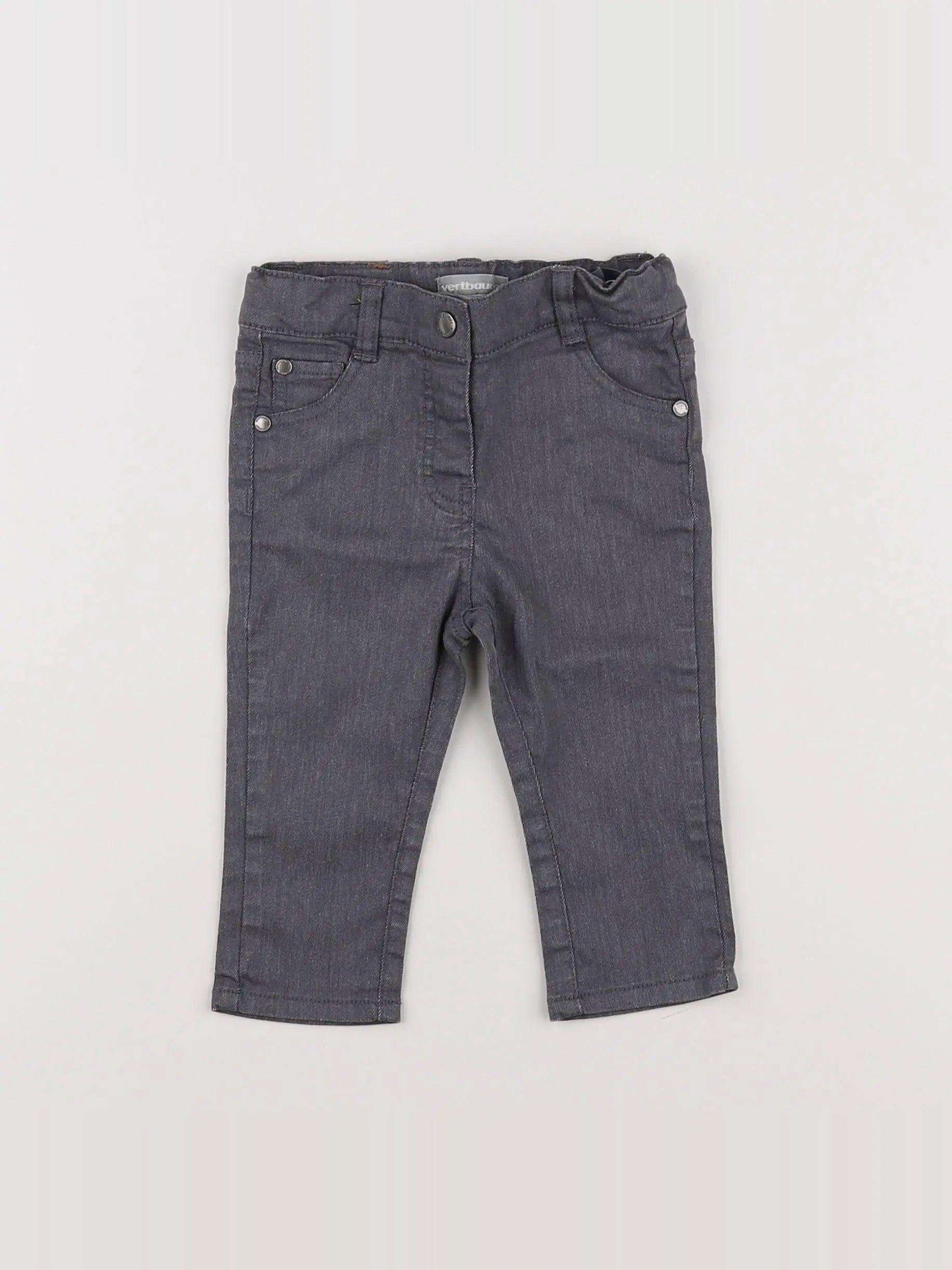 Vertbaudet - jean gris - 9 mois